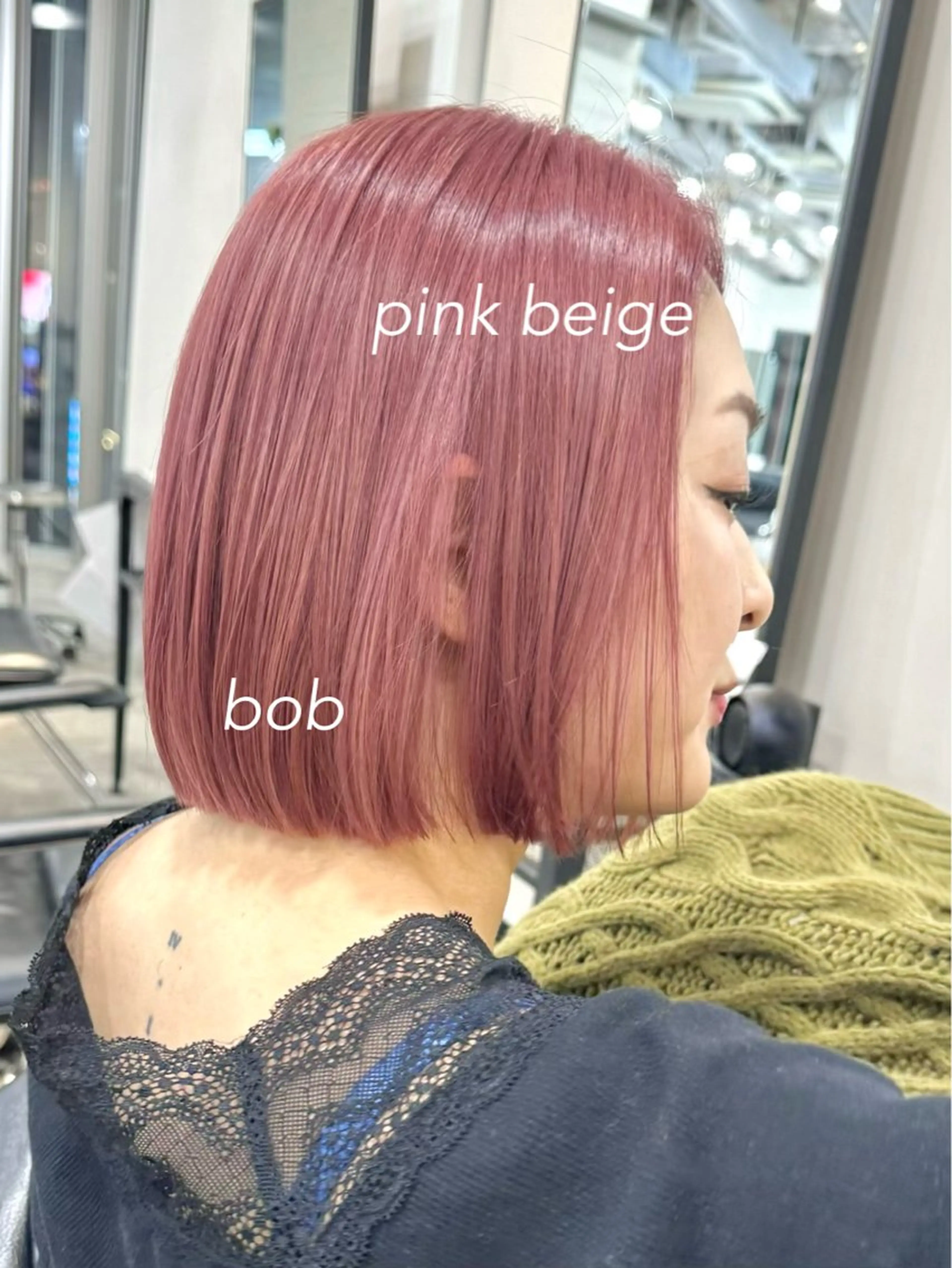 ミディアム カラー ヘアアレンジ ブリーチ ダブルカラー ブリーチなしカラー ボブ 顔周りカット×透明感 カラー💫AINAのヘアスタイル