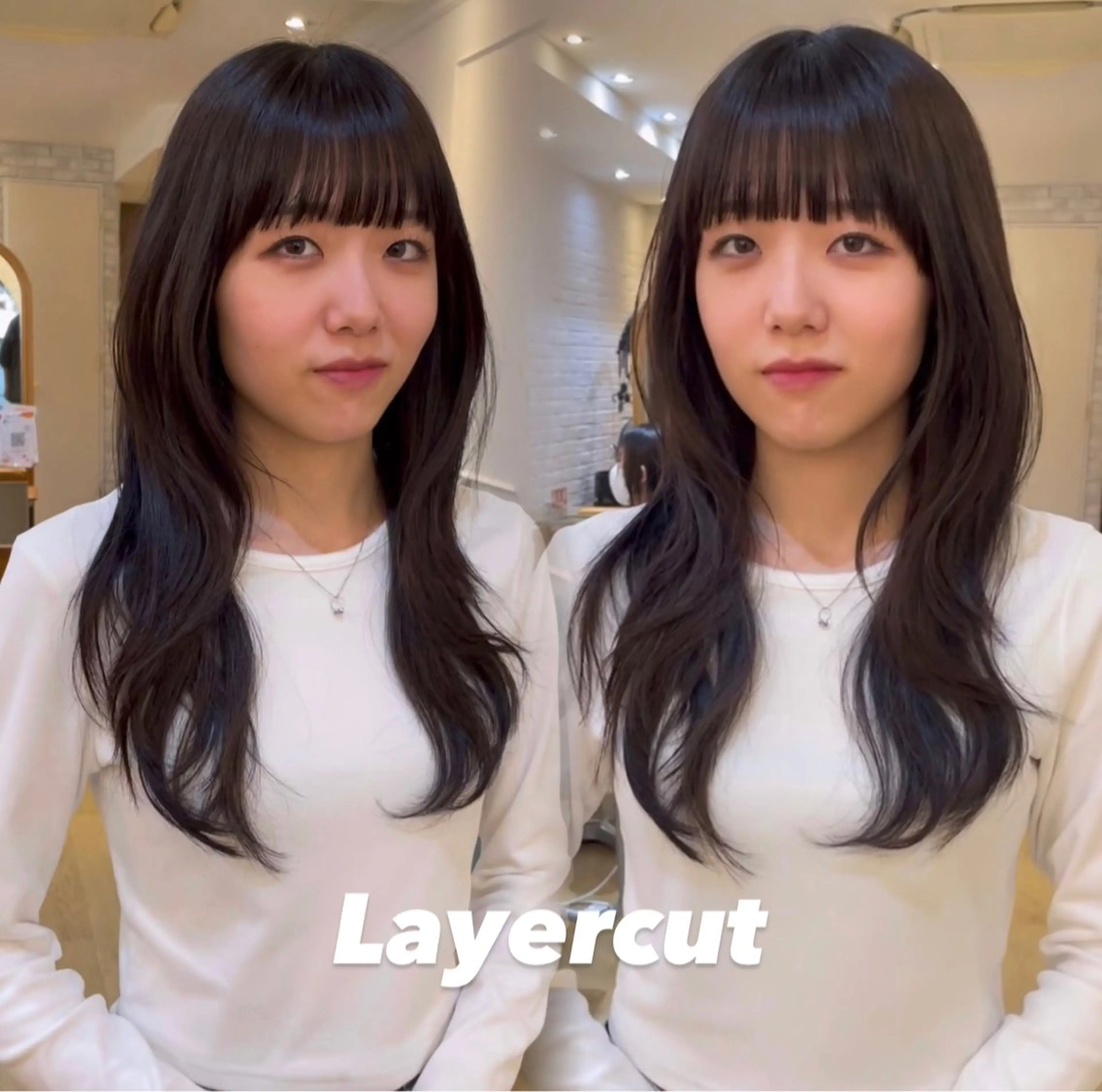 ロング レイヤーカット ちのレイヤー/ハッ シュカット🌷💝のヘアスタイル