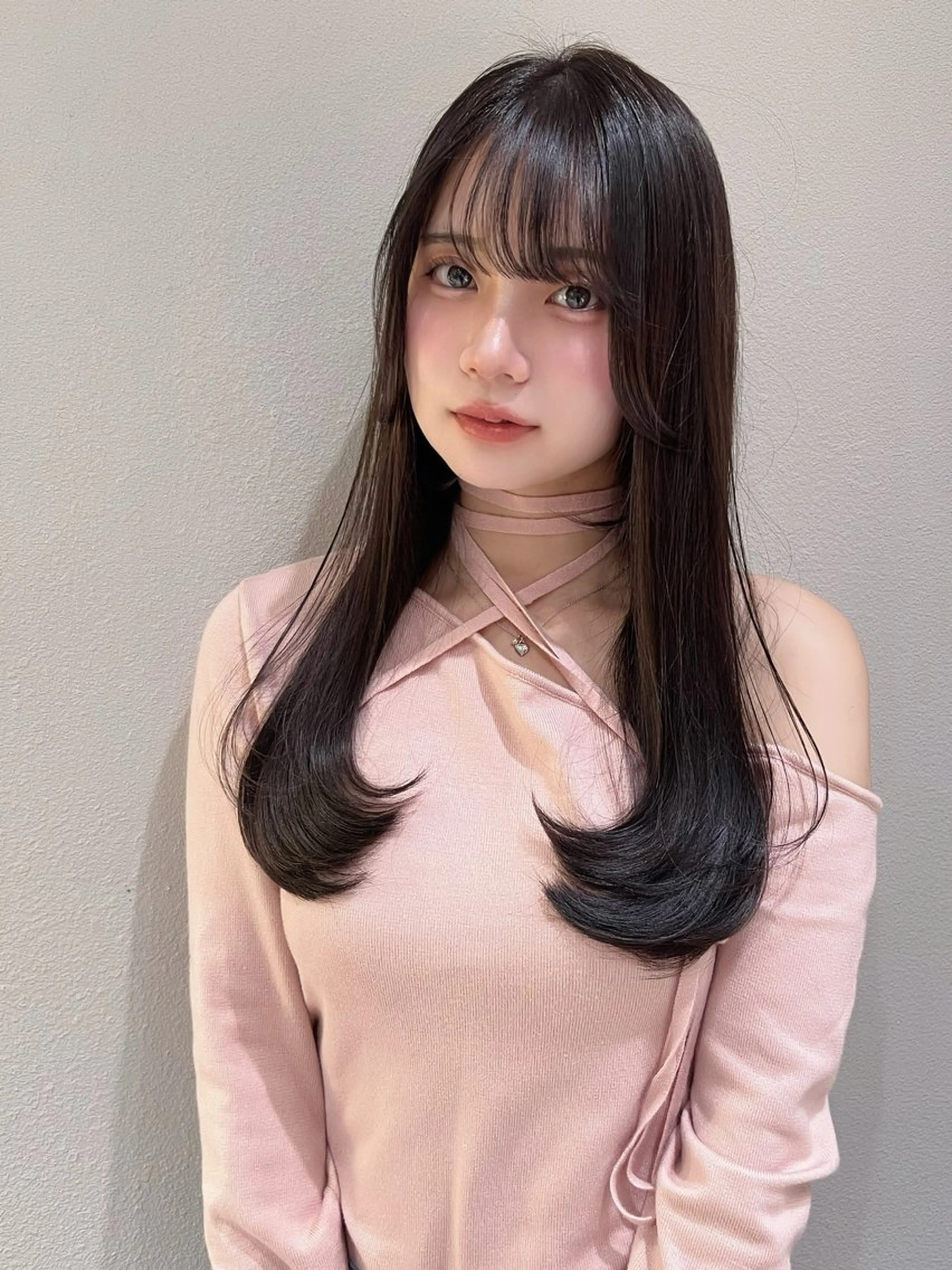 ロング カラー カット ヘアカラー トリートメント 興津/韓国レイヤー ダブルカラー美髪縮毛のヘアスタイル