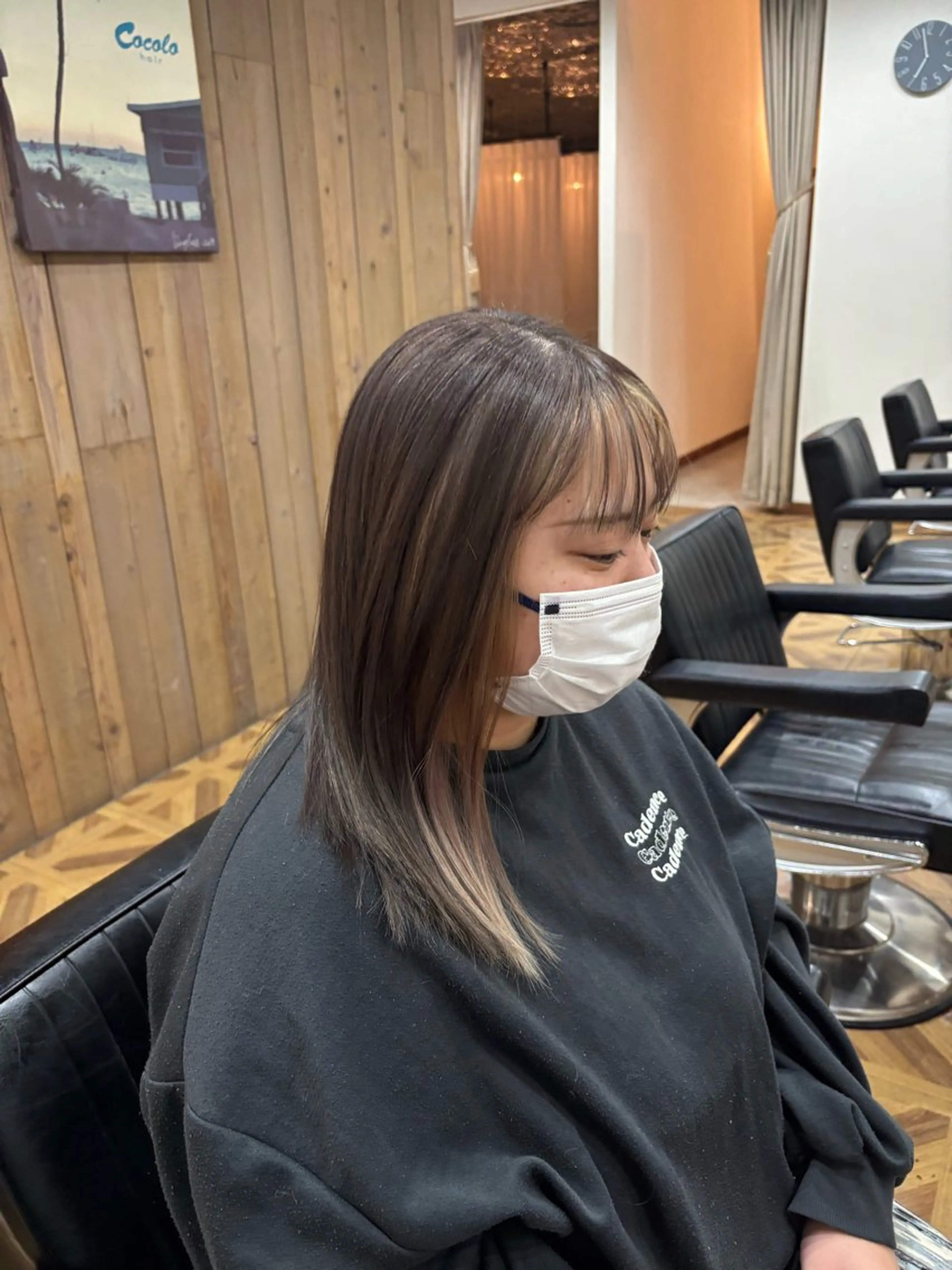 ロング カラー ブリーチ ヘアカラー トリートメント 兼子莉彩 ／暗髪🤎／暖色🍒のヘアスタイル
