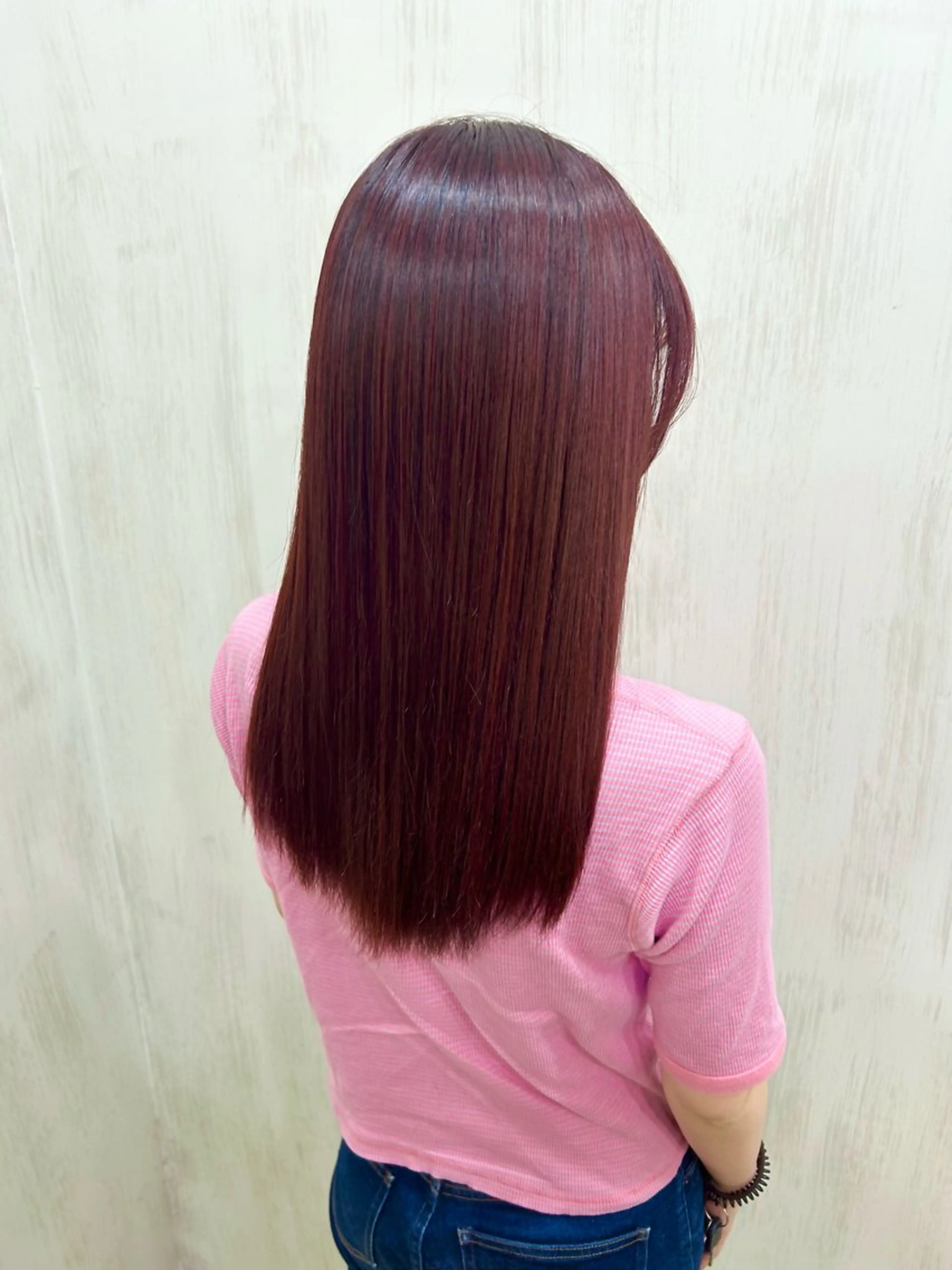 セミロング カラー ブリーチ ブリーチなしカラー レッドカラー 【髪質改善】 KOUKIのヘアスタイル