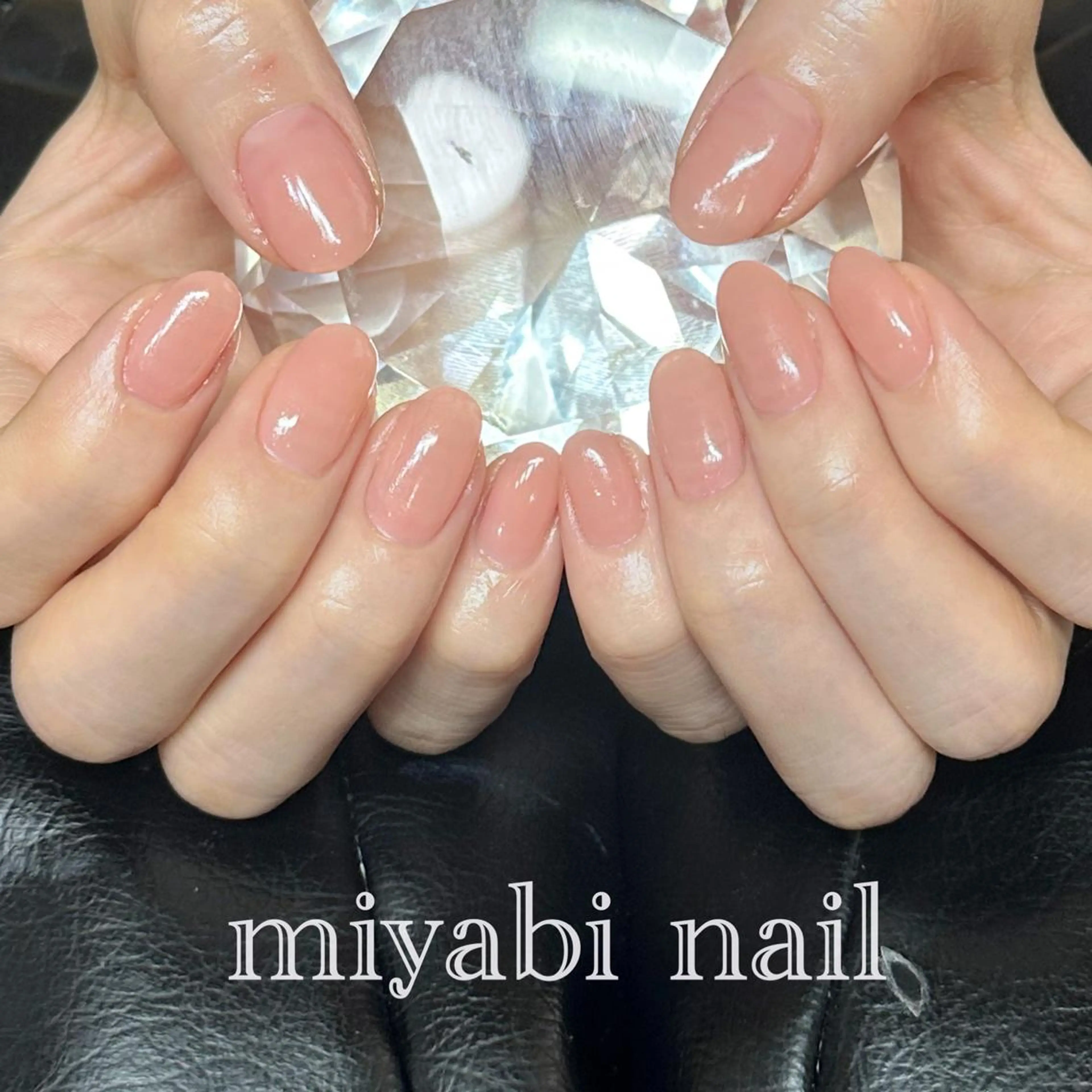ネイル ジェルネイル 持ち込み オフィスネイル ワンカラーネイル ピンク ハンドネイル miyabi nail 桂川駅近くのネイルデザイン