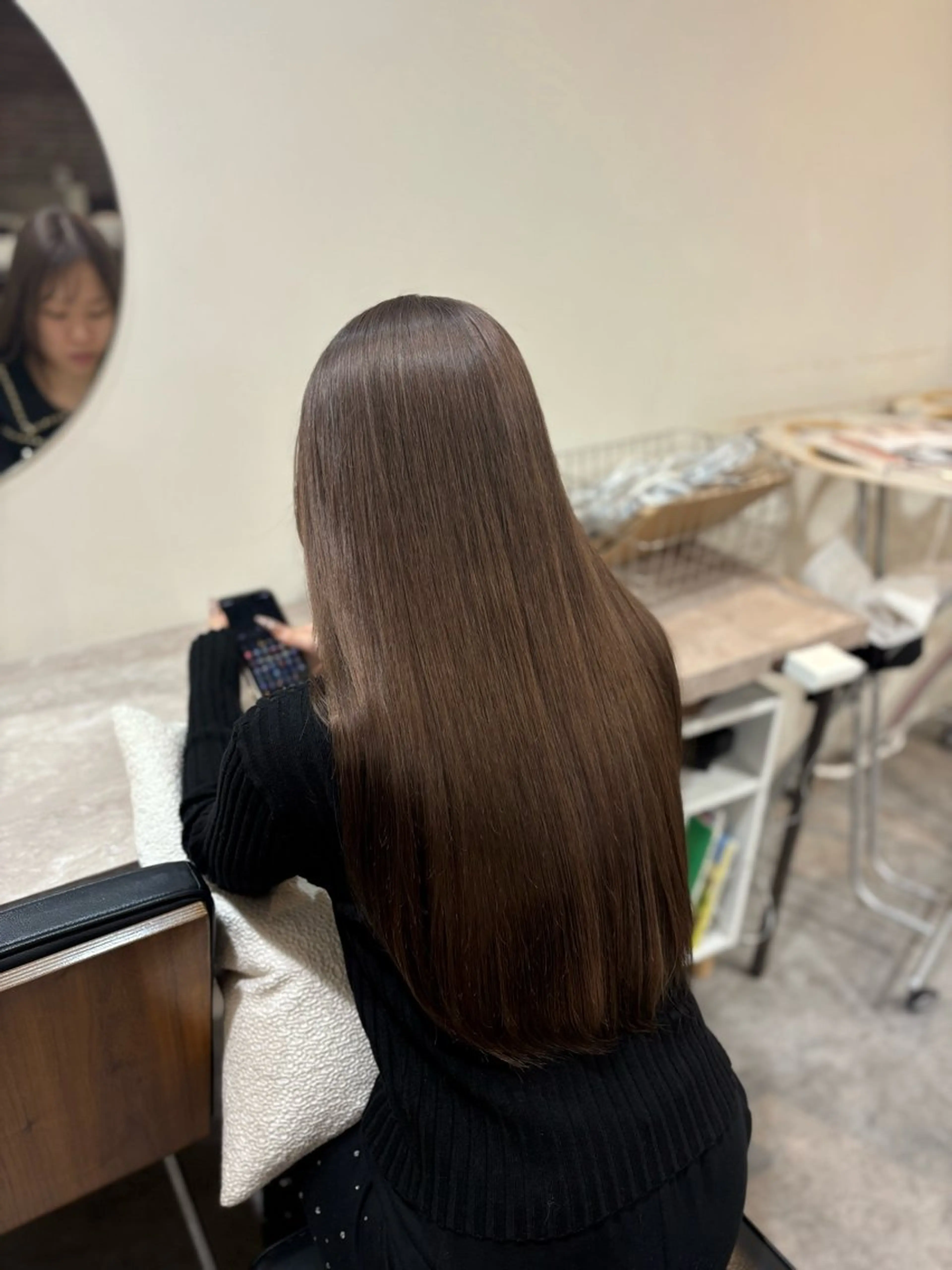 ロング カット ヘアカラー 艶カラー🫧/韓国 レイヤー/愛珠🎀のヘアスタイル