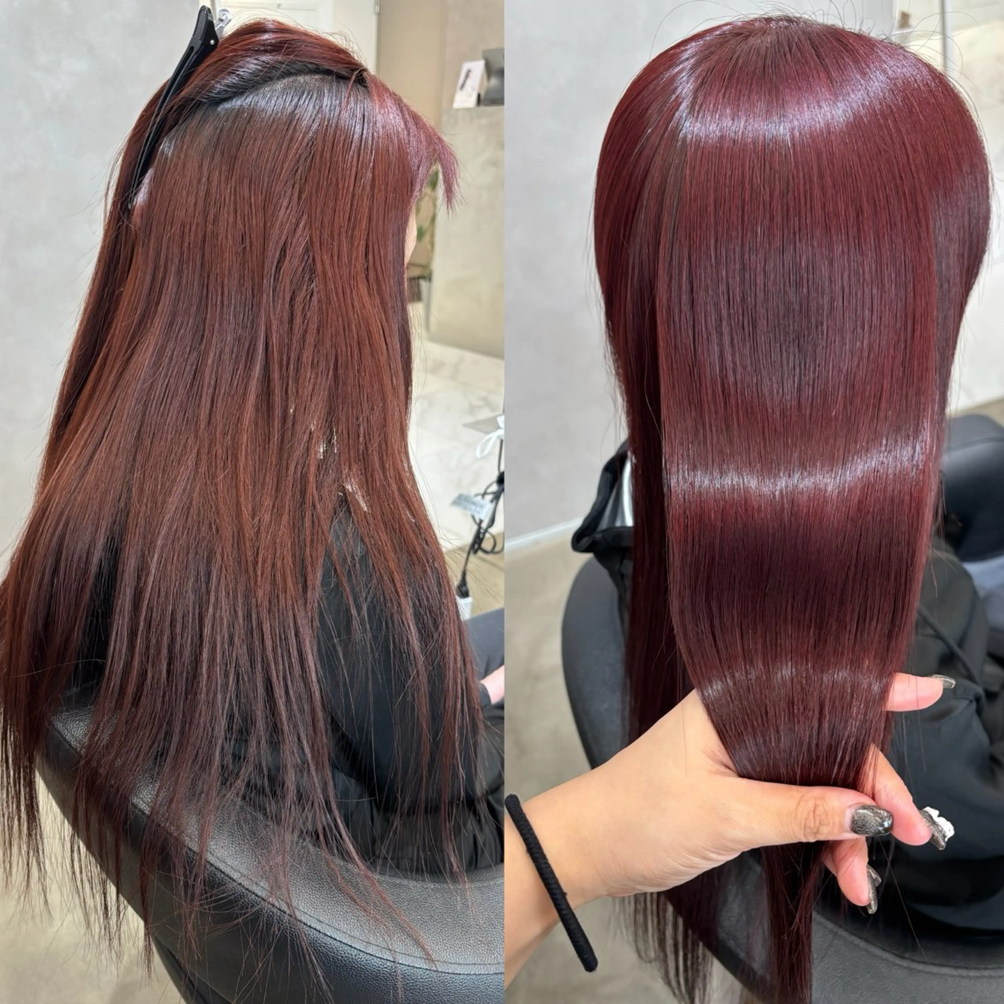 前髪カット×プレミアムカラー×Aujua6stepトリートメント×炭酸プチスパ✨の写真