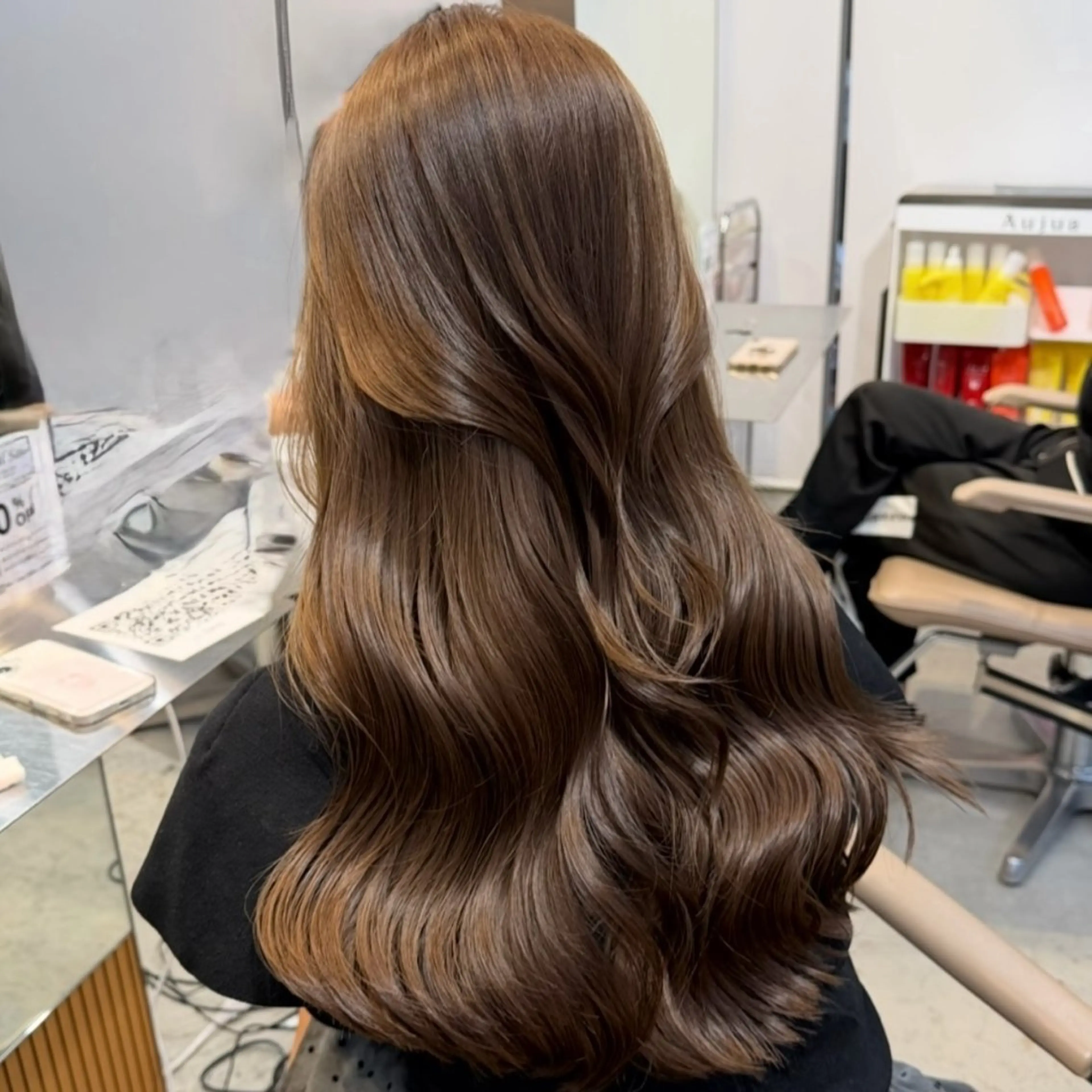 セミロング カラー ベージュカラー ブリーチ ヘーゼル ブリーチなしカラー ヘアカラー ヘーゼルベージュ 🩰🤎miharuのヘアスタイル
