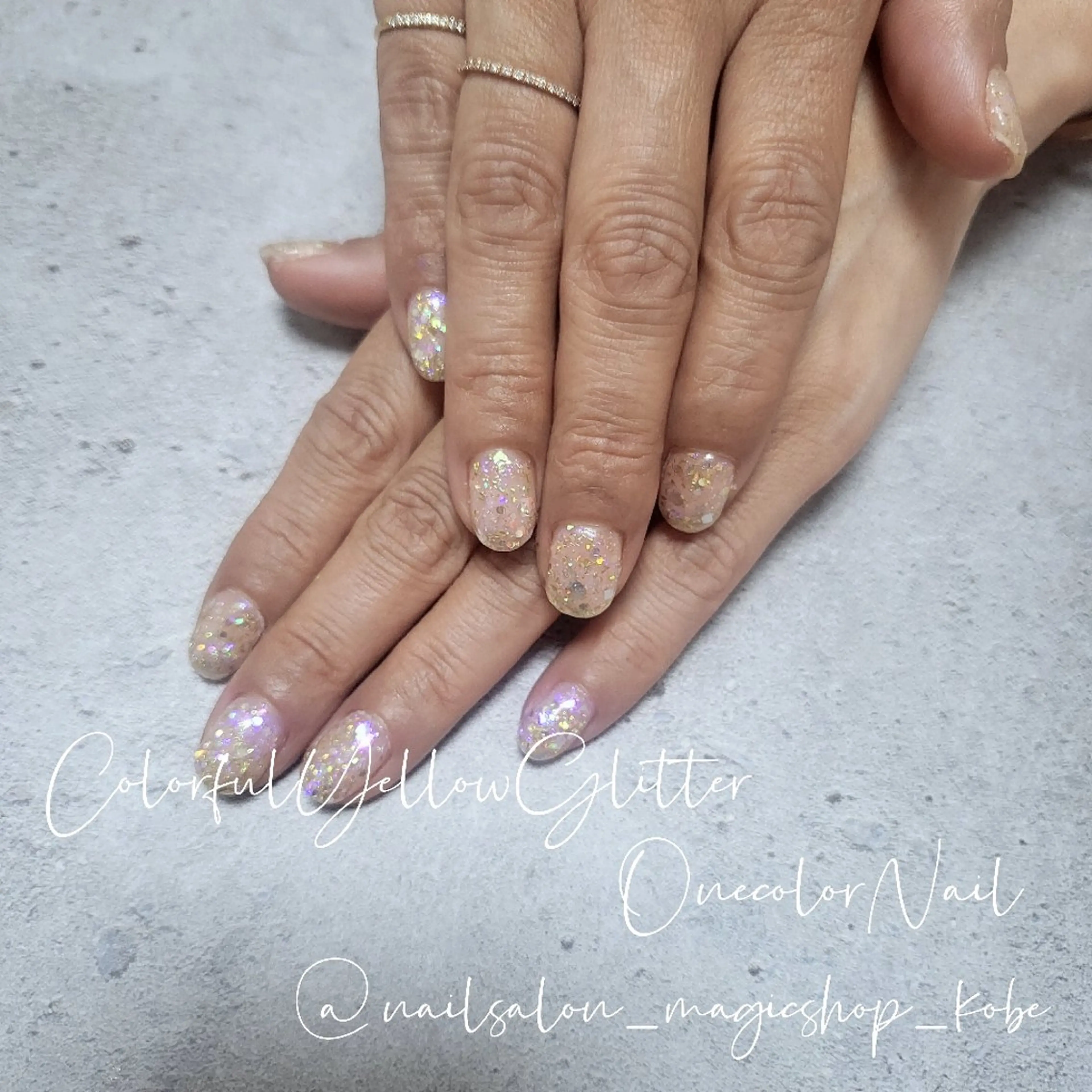 ネイル ブルー ジェルネイル キラキラネイル ラメ(グリッター) ワンカラーネイル ハンドネイル Nailsalon MagicShopのネイルデザイン