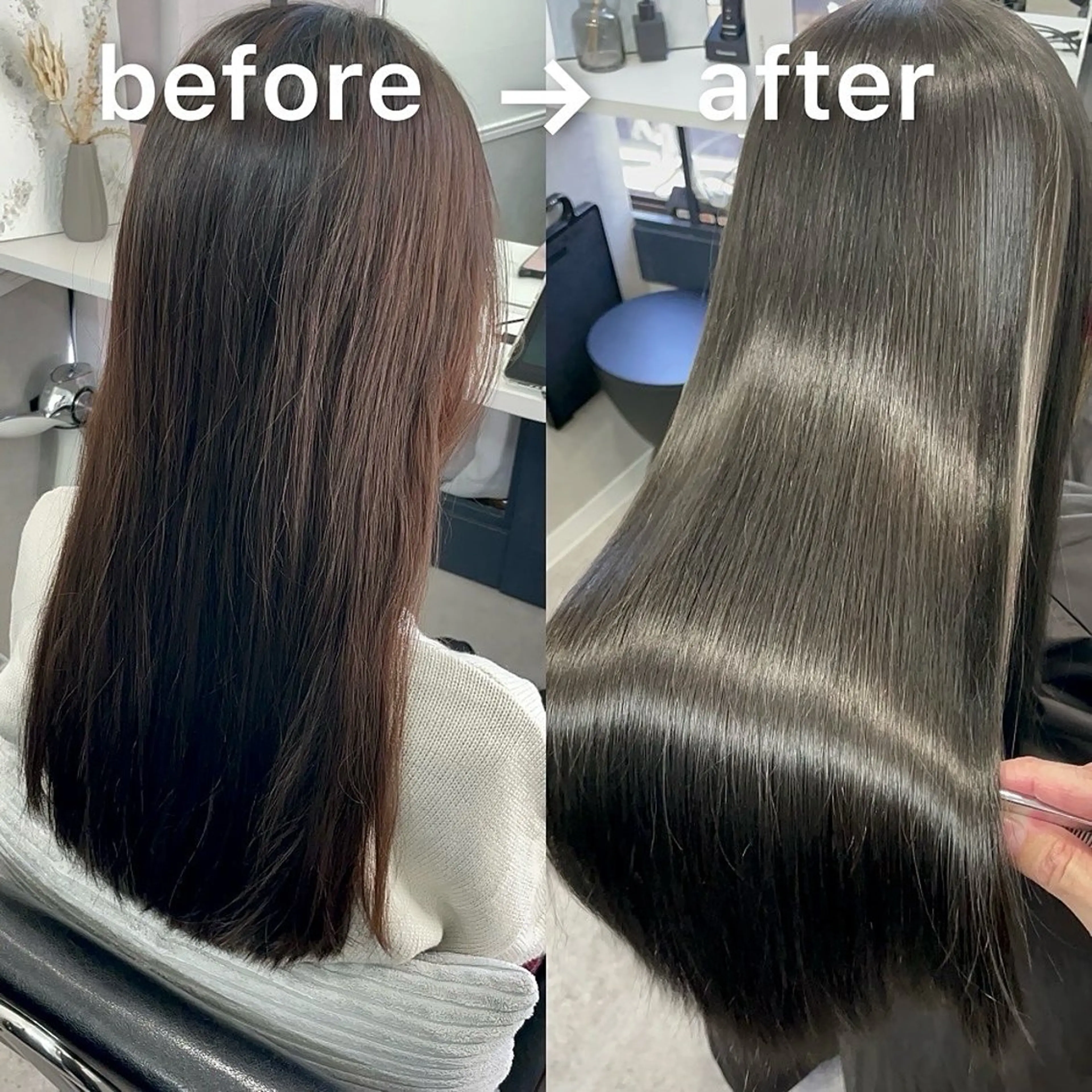 ロング ヘアカラー トリートメント 髪質改善カラー ショートボブ専門のヘアスタイル