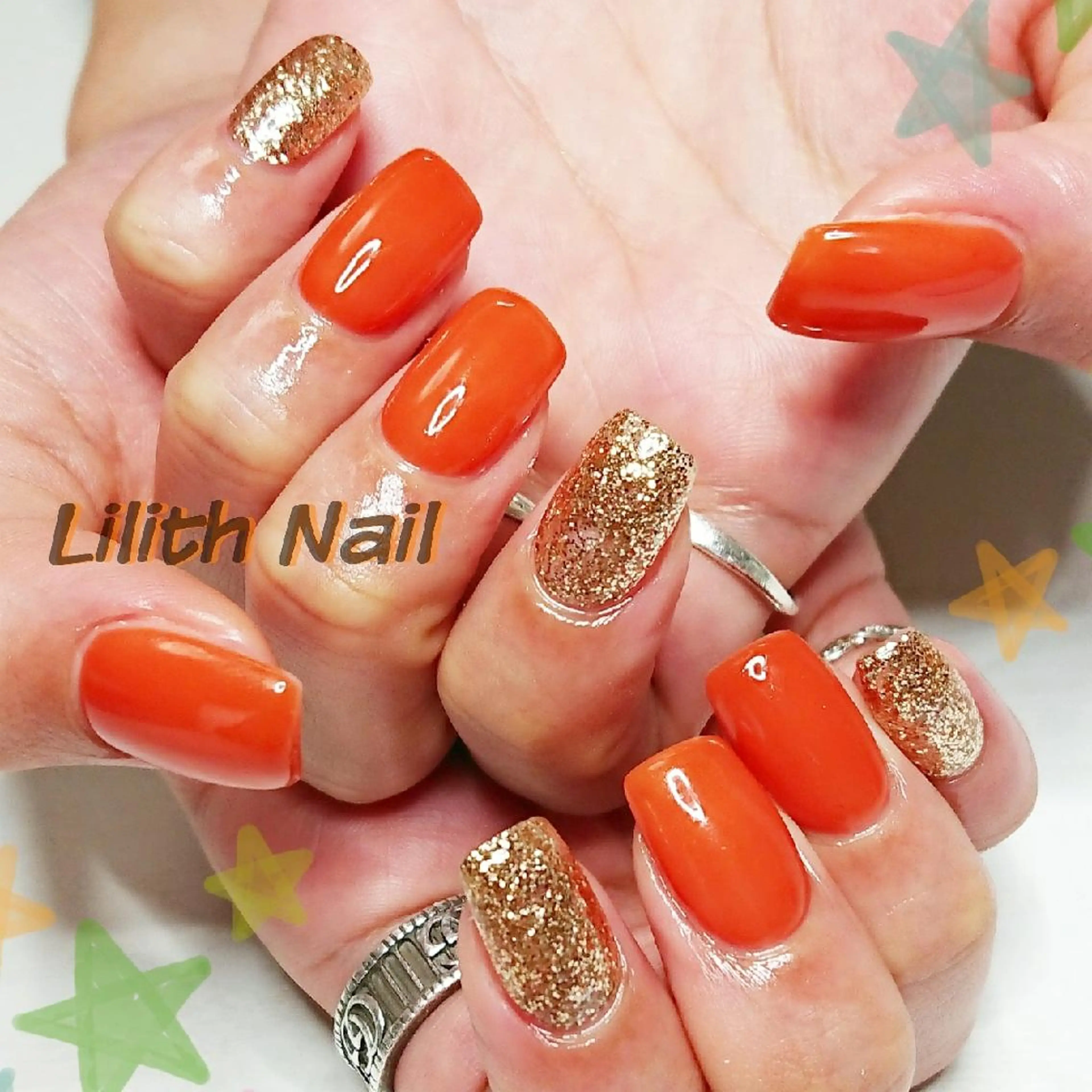 ネイル スクエアネイル ハンドネイル Lilith Nailのネイルデザイン