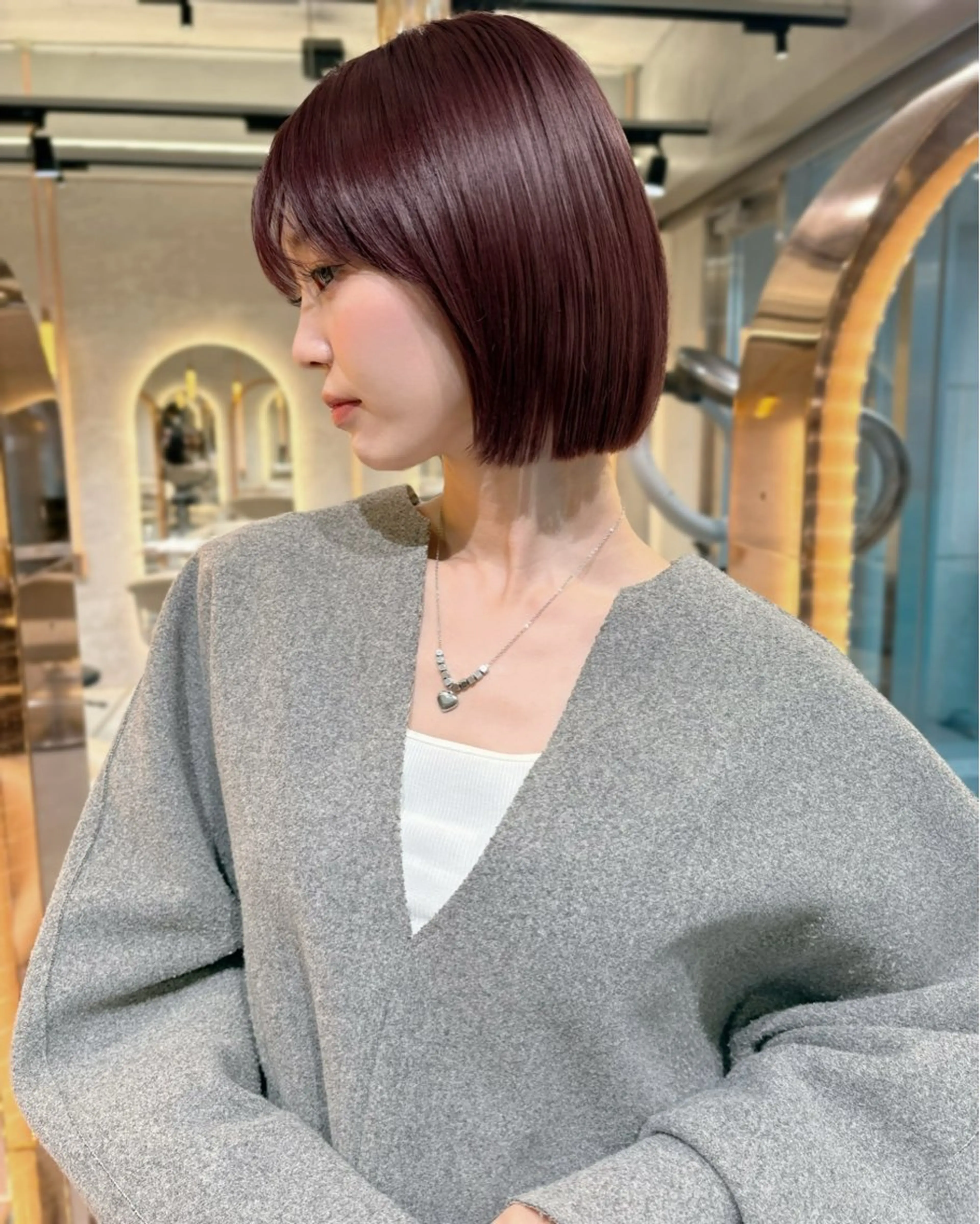 ショート カラー ヘアカラー トリートメント 似合わせレイヤー・ボ ブ タナカ レイヤのヘアスタイル