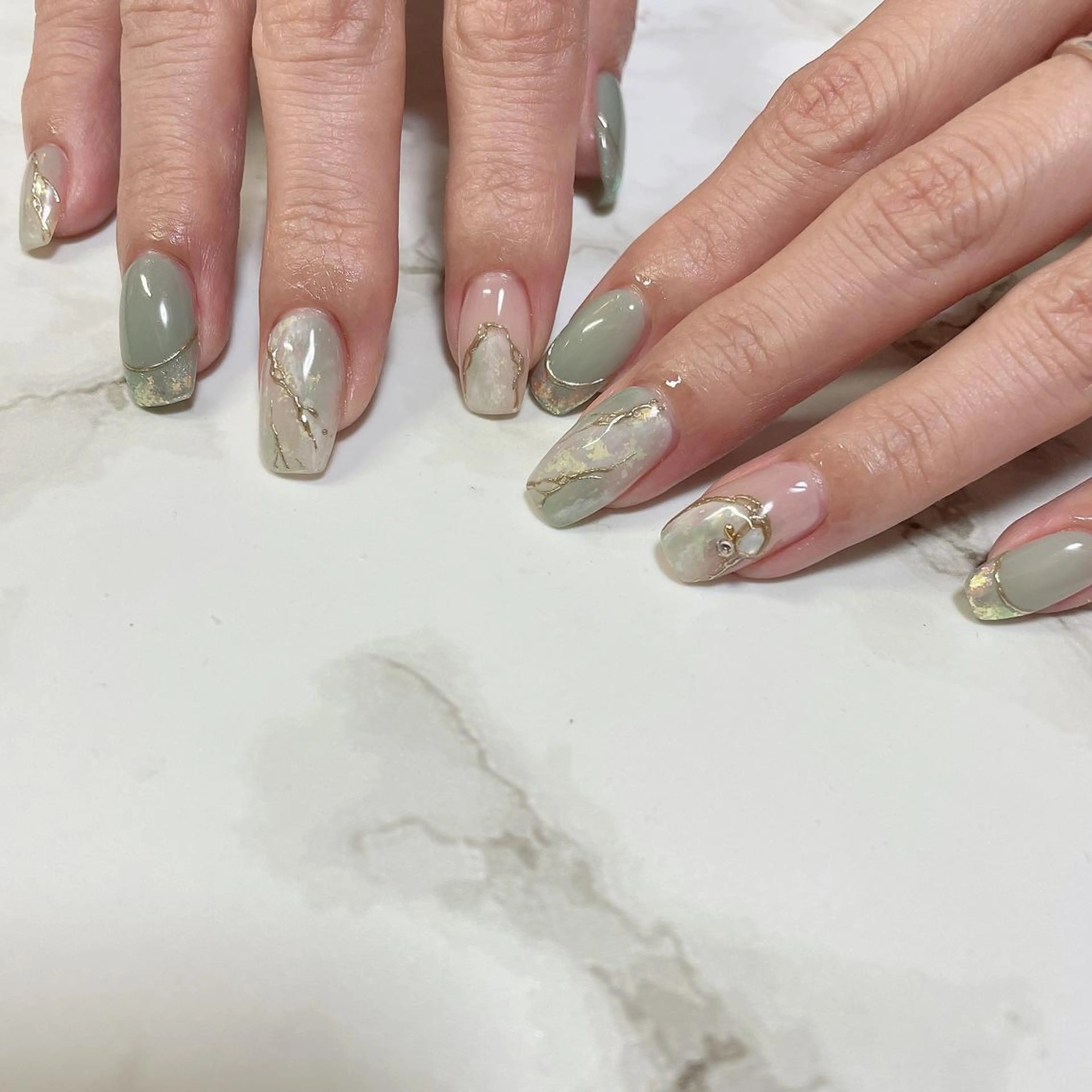 ネイル アートネイル 大理石ネイル(マーブル) ハンドネイル K's nail kotoeのネイルデザイン