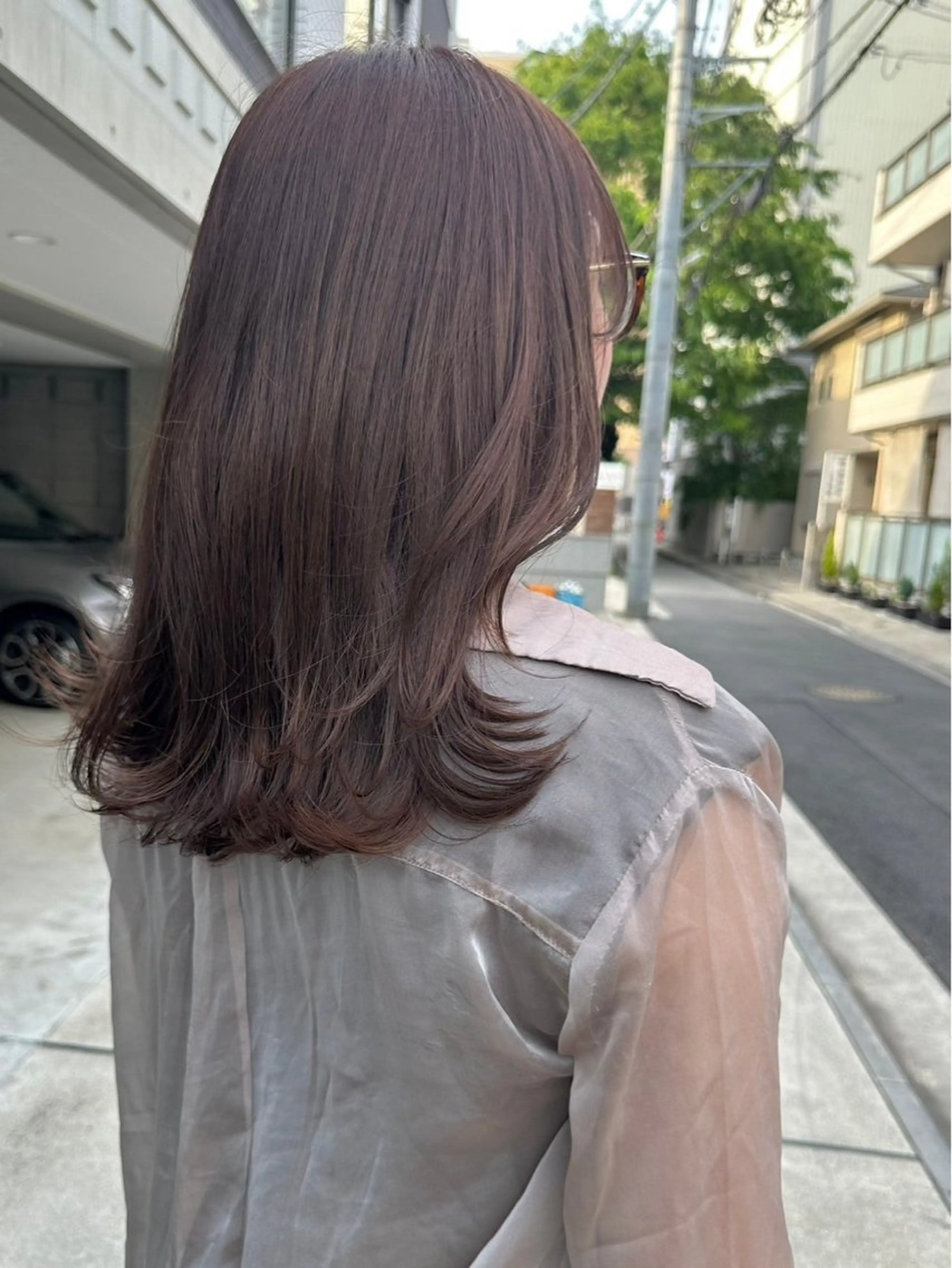 セミロング カラー kei/透明感カラー /縮毛矯正/メンズのヘアスタイル