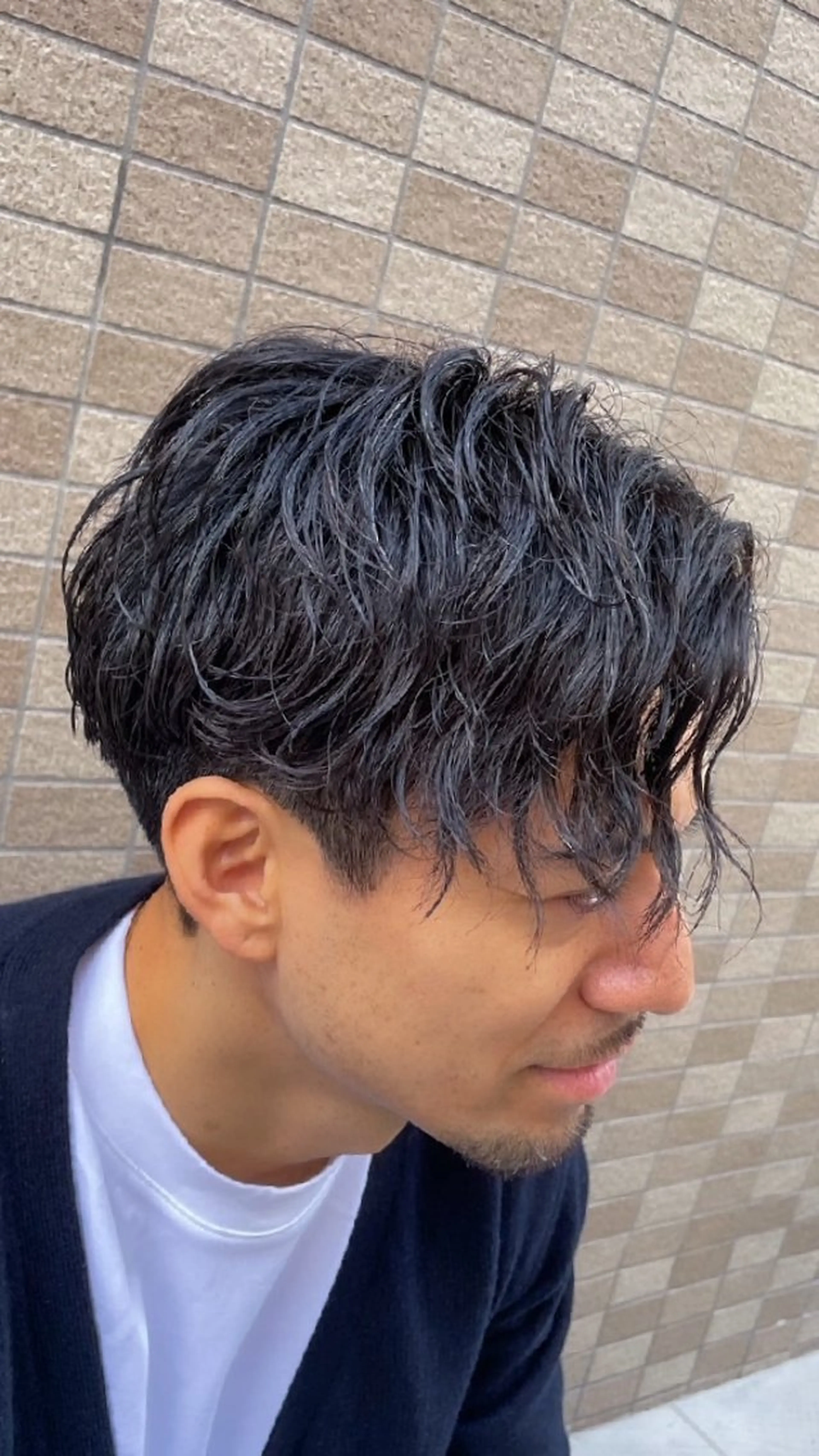 ミディアム パーマ メンズ 泉 さつきのヘアスタイル