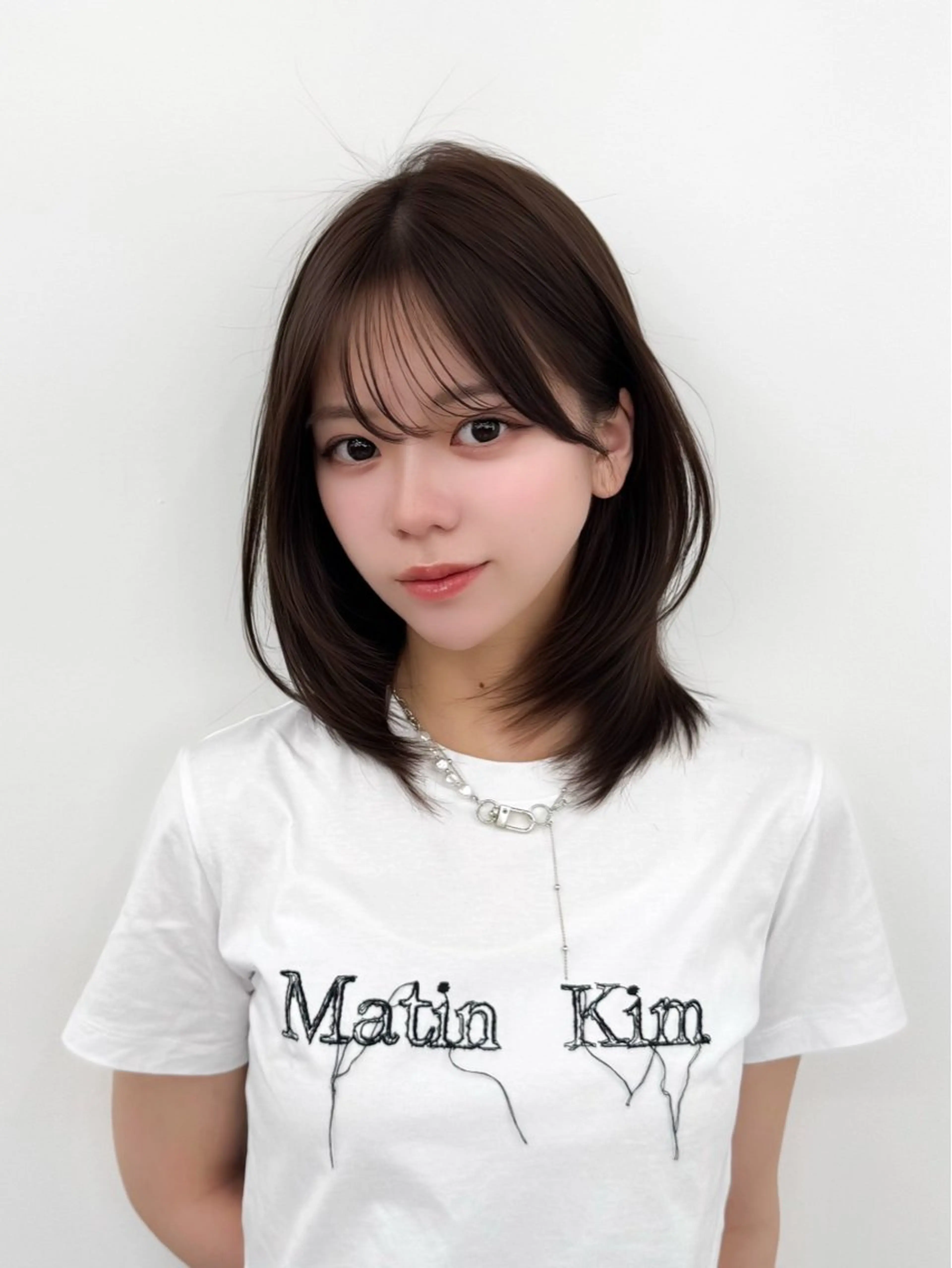 ミディアム カラー ヘアアレンジ カット ヘアカラー トリートメント 顔周り&ミディアム 特化/池袋/kokiのヘアスタイル