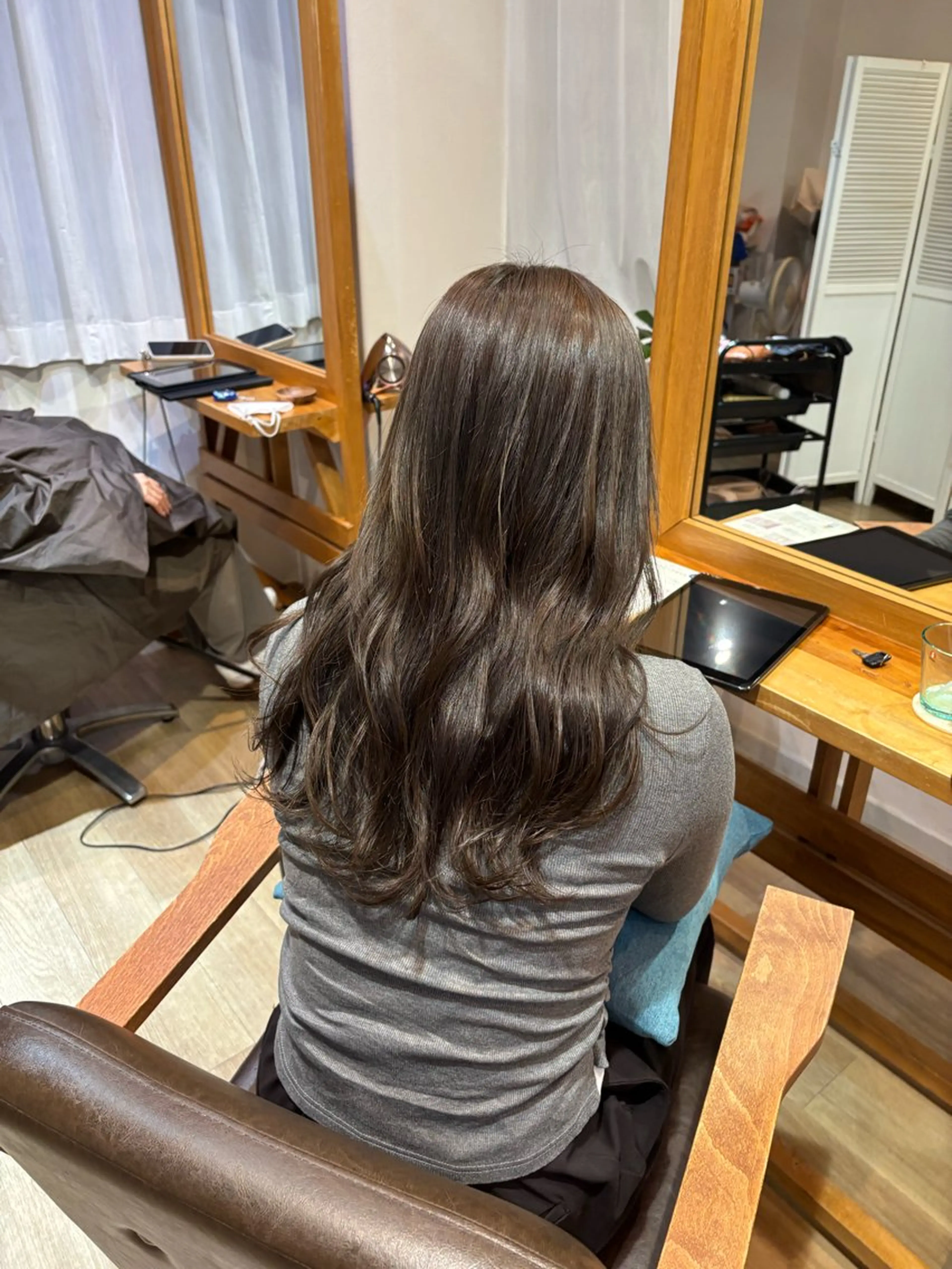 ロング カラー ブリーチ 透明感カラー グレージュ RINNO🌷艶髪/ 艶カラー/縮毛矯正のヘアスタイル