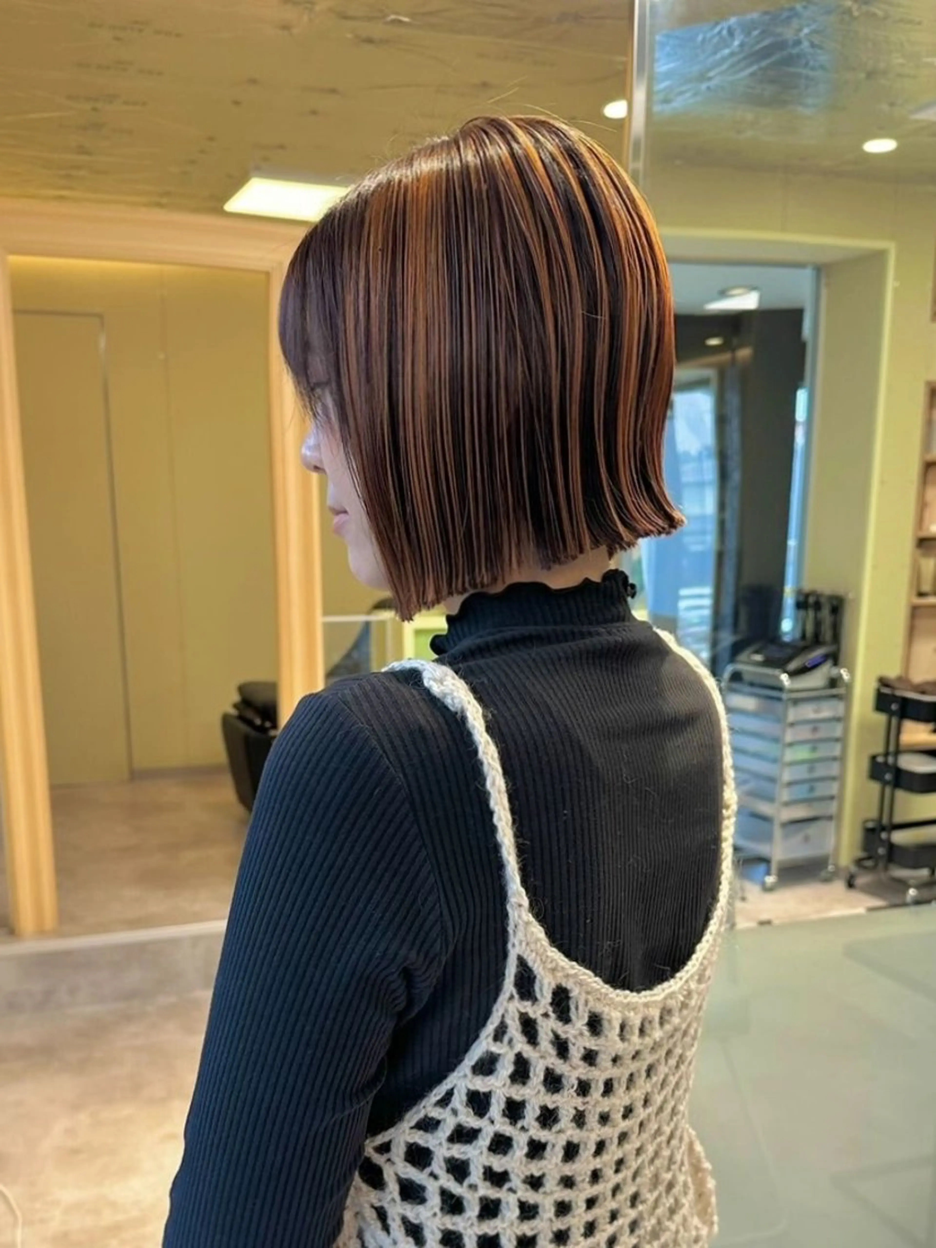 ショート ボブ カット ヘアカラー ボブ人気No,1✨ TAME副店長のヘアスタイル