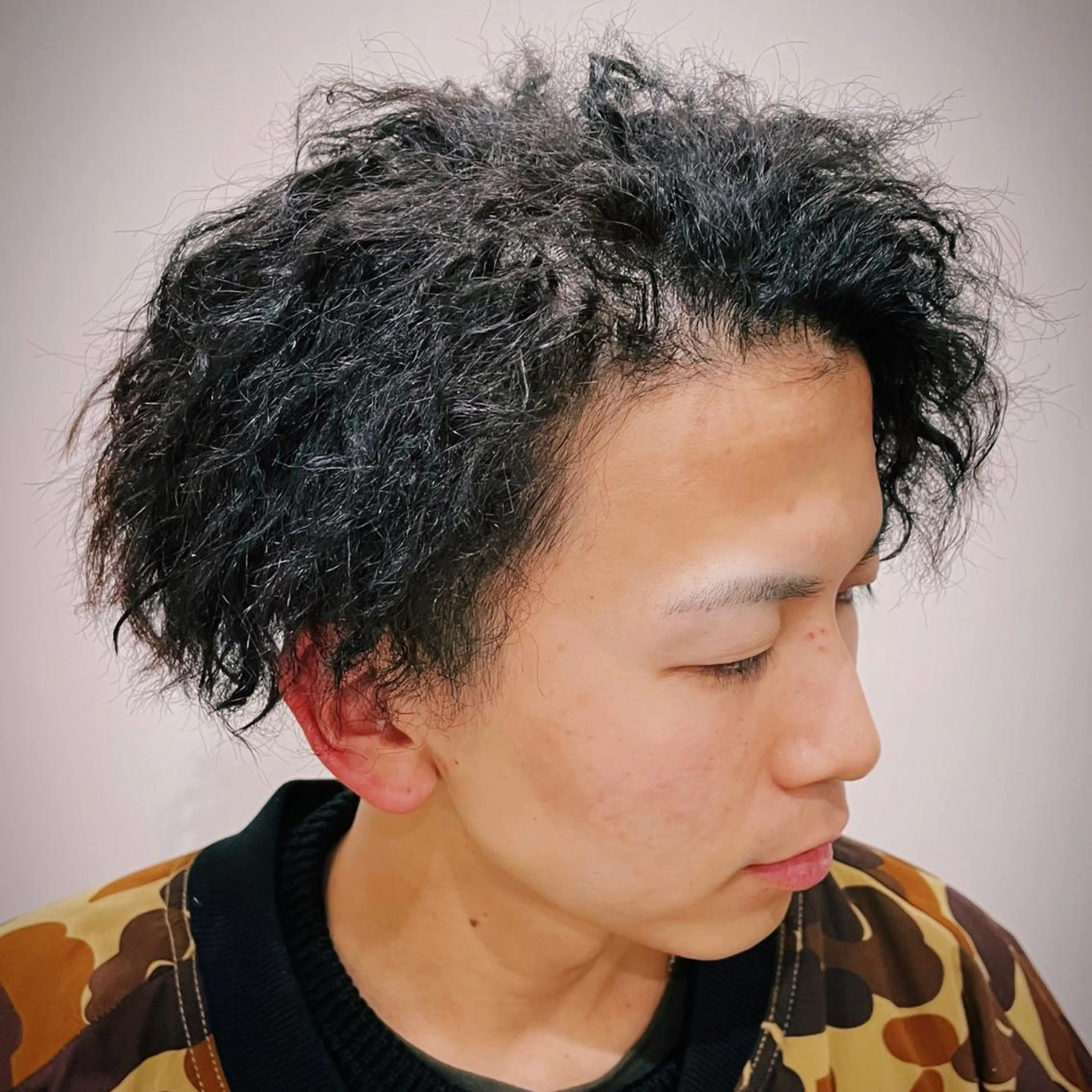 ミディアム パーマ メンズ カット パーマ 新宿メンズヘア 原田睦人のヘアスタイル