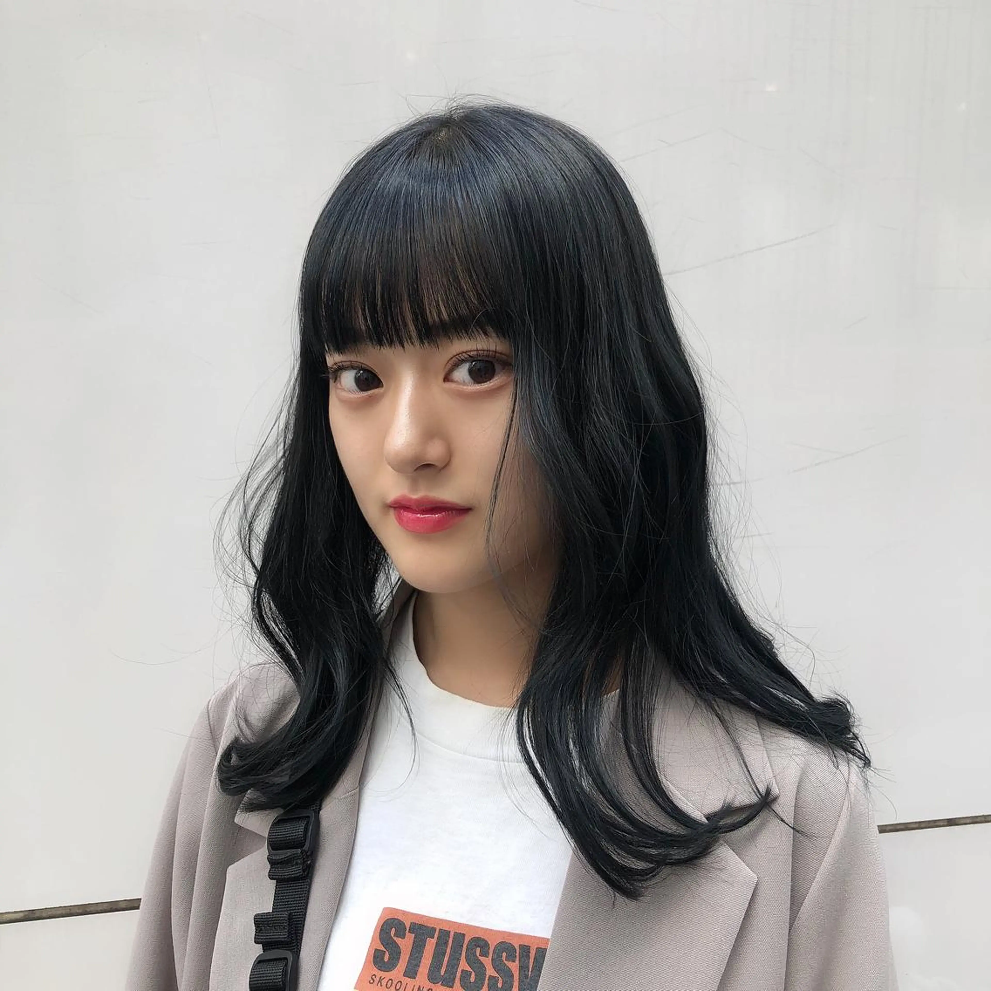 セミロング カラー ヘアアレンジ マツエク・マツパ 黒髪 ブルーカラー ブルーブラック 透明感カラー カット ヘアカラー トリートメント 透明感カラー🫧ヘア セット🫧松本菜月の眉毛・アイブロウイメージ