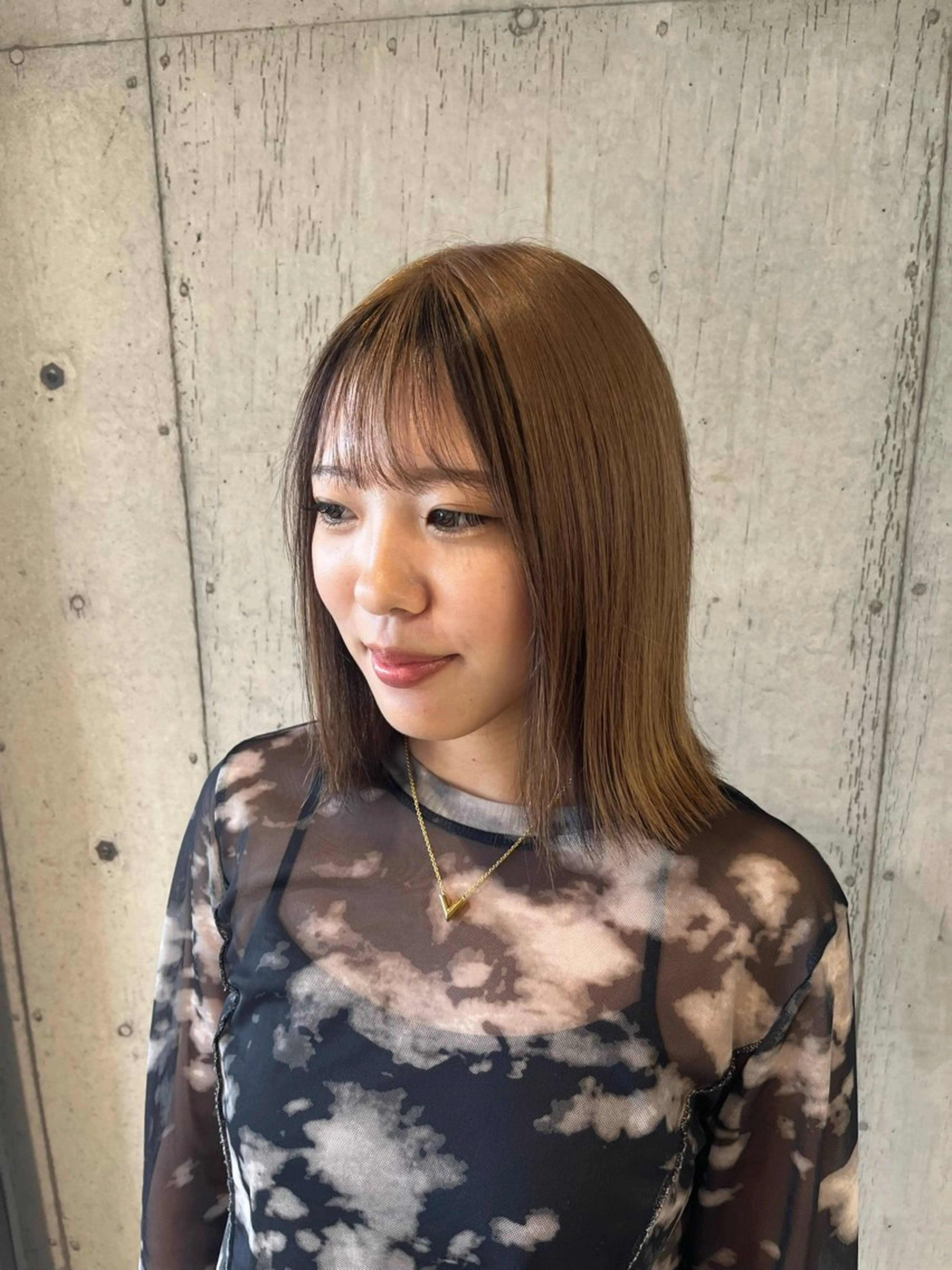 ミディアム カラー ヘアアレンジ ヘアカラー トリートメント ボブ×透明感カラー 特化・リクト💥のヘアスタイル