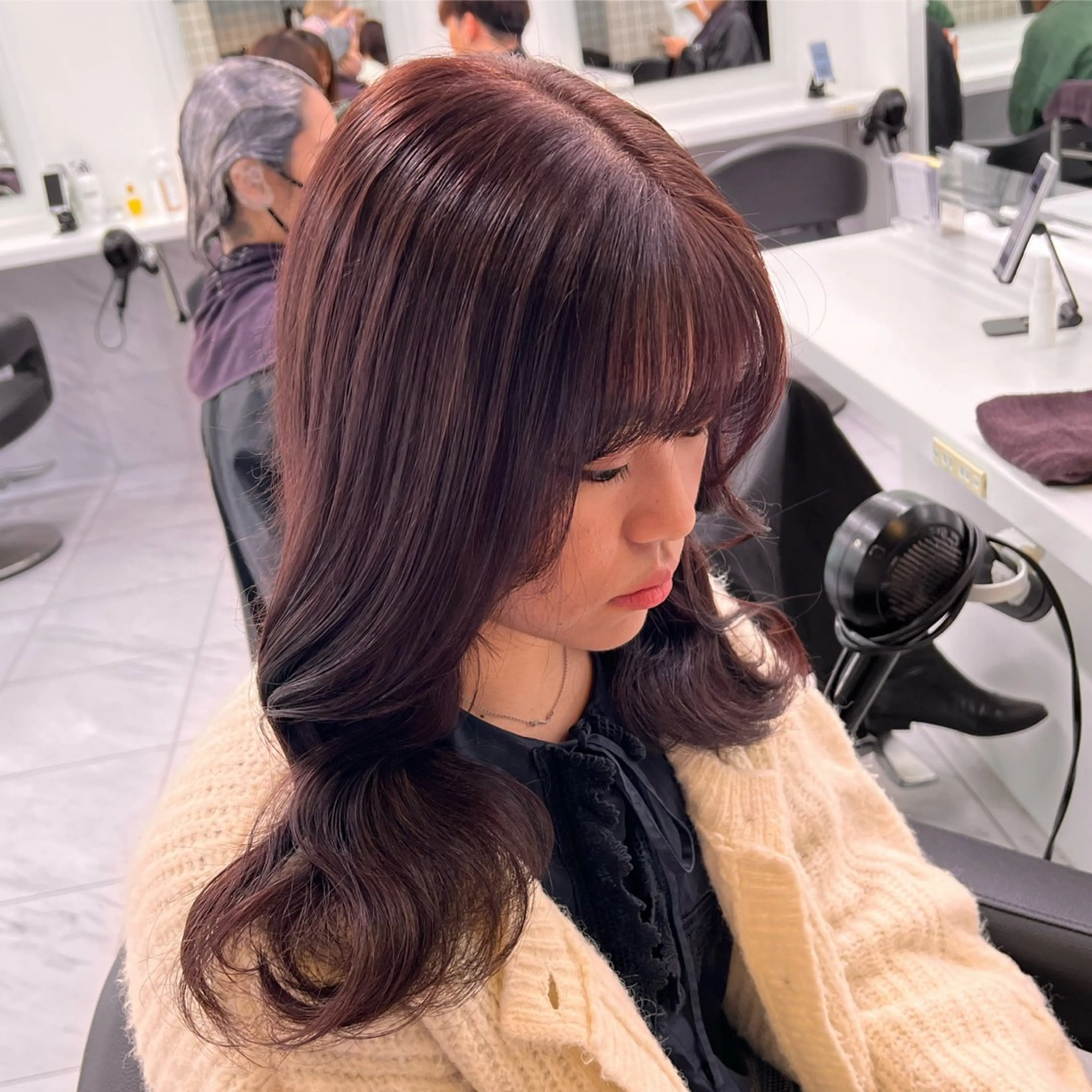 セミロング カラー 💖札幌カラー 指名No.1💖玲奈のヘアスタイル