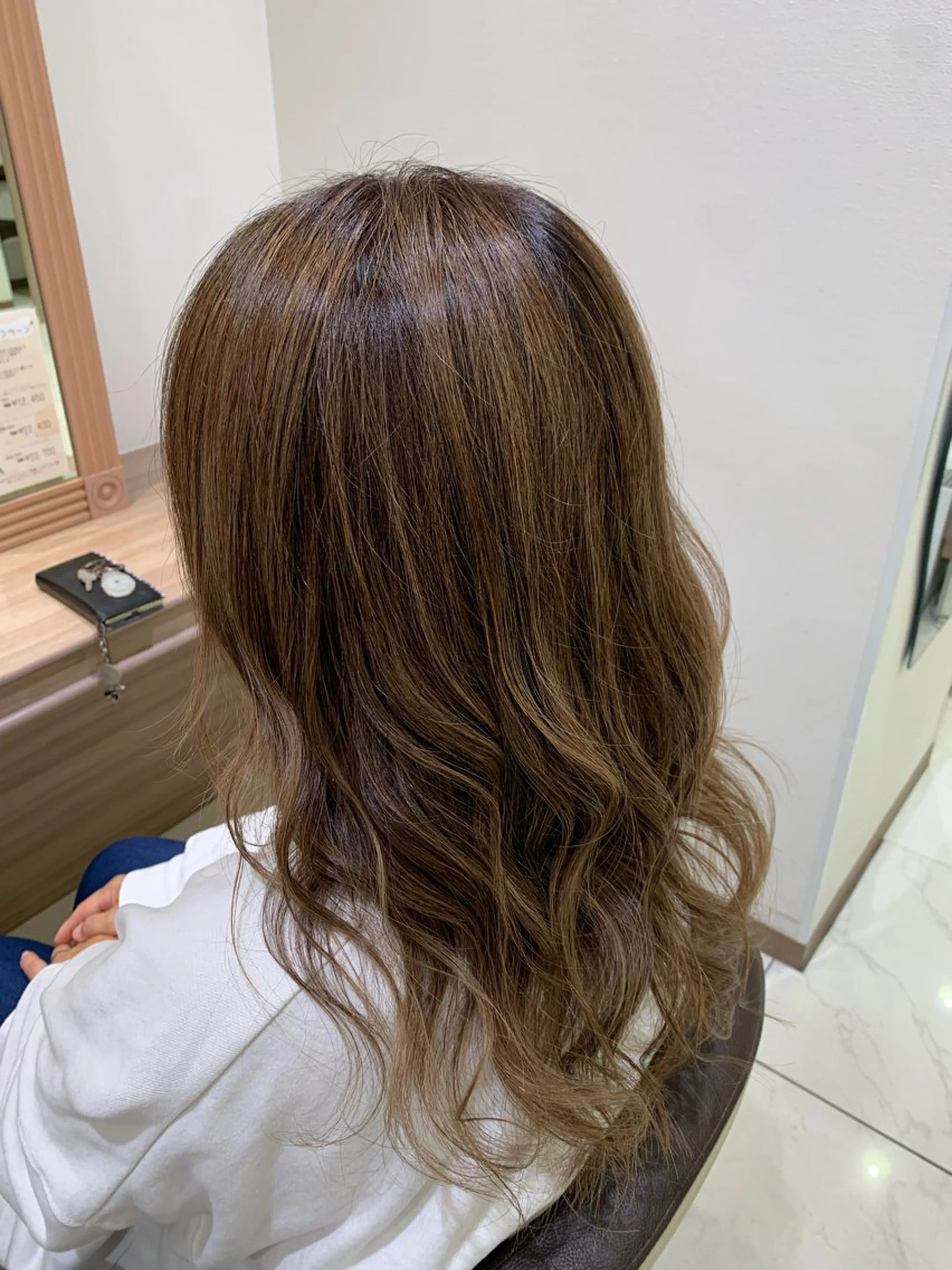 ロング カラー ブラウンカラー 透明感カラー オレンジ カット ヘアカラー 🌱脱白髪染め特化 🌱岡田将英のヘアスタイル