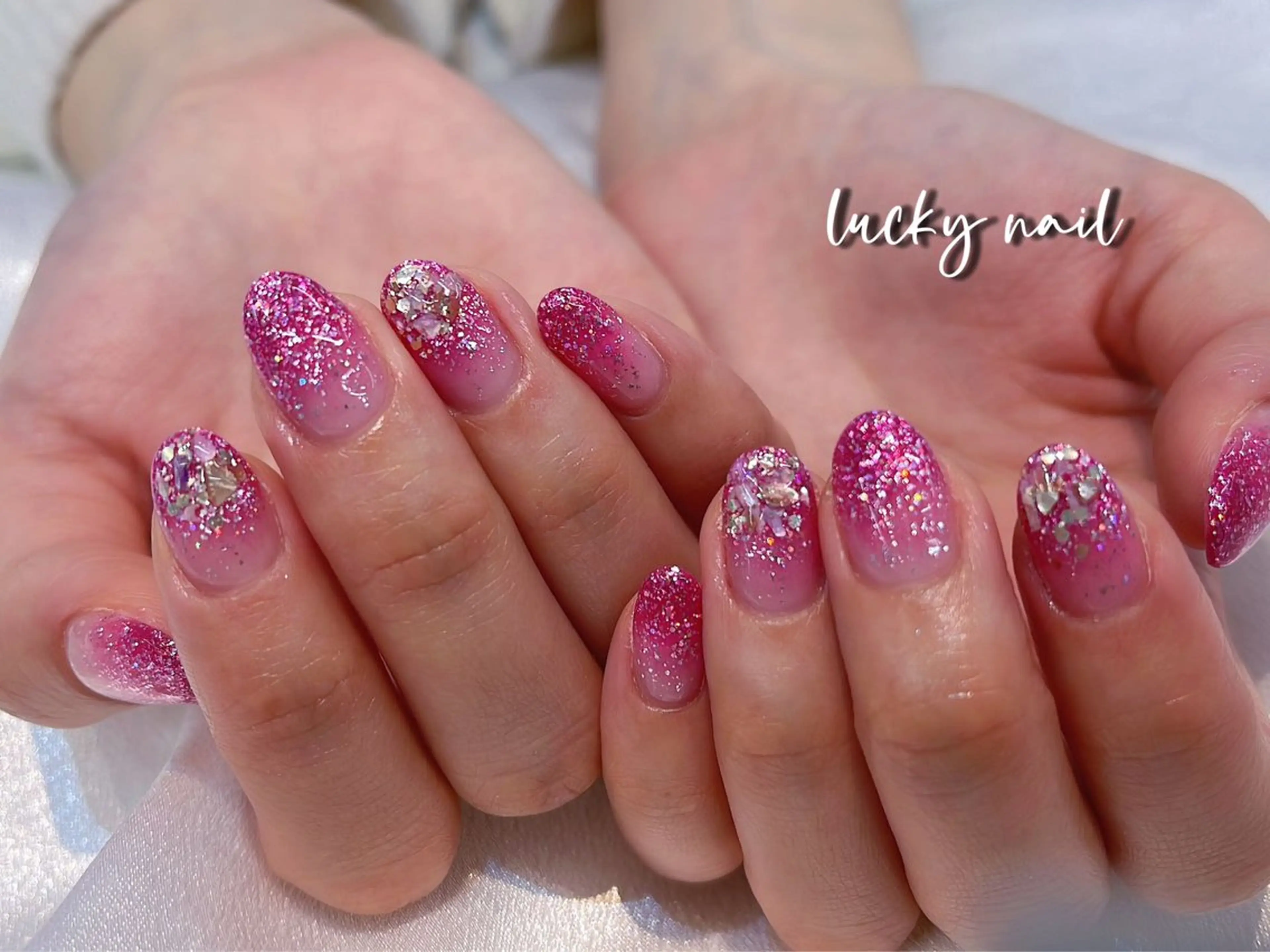 ネイル チークネイル 長さ出し ジェルネイル マグネットネイル 持ち込み Lucky nail  小林和希のネイルデザイン