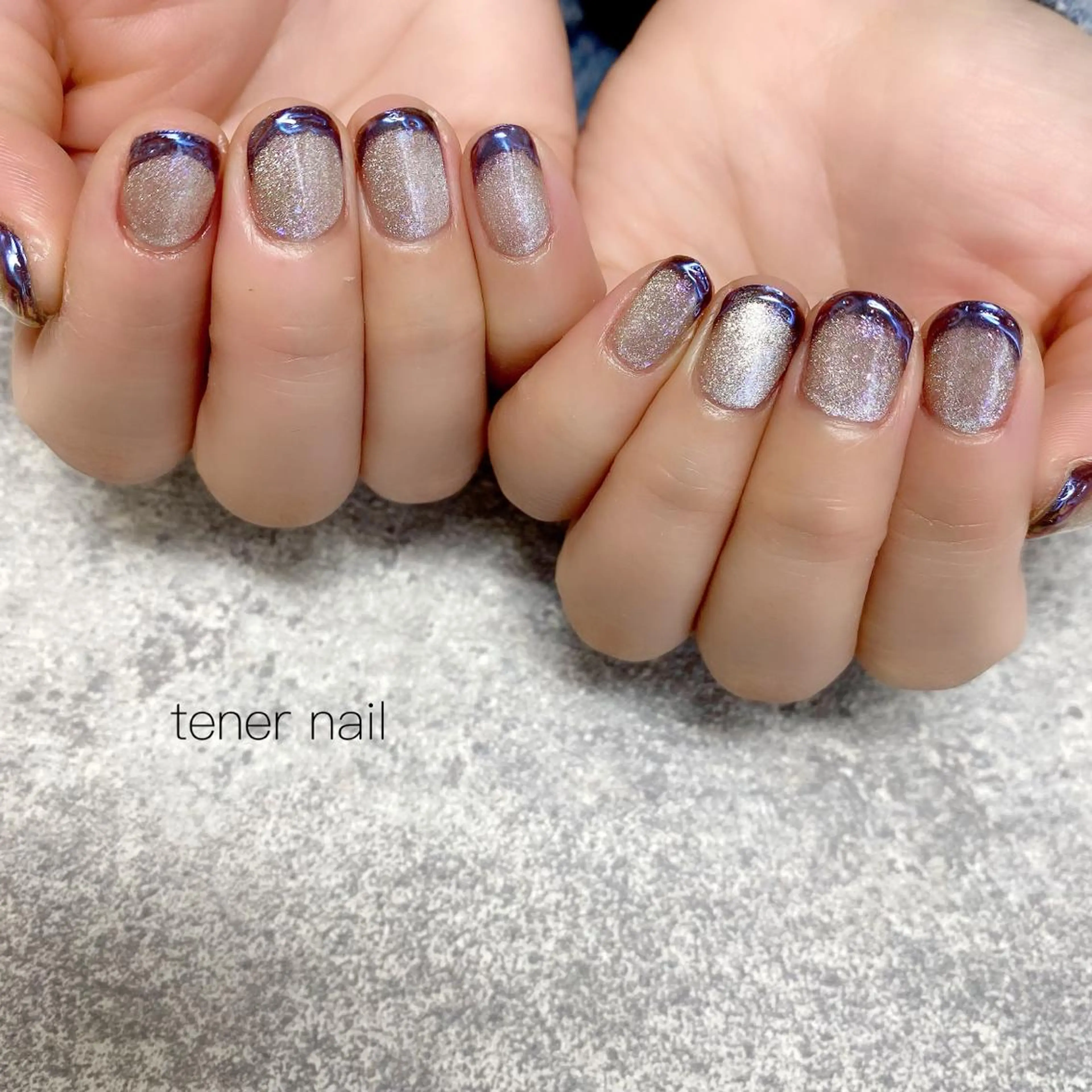 ネイル フレンチネイル マグネットネイル ミラーネイル テネルネイル tener nailのネイルデザイン
