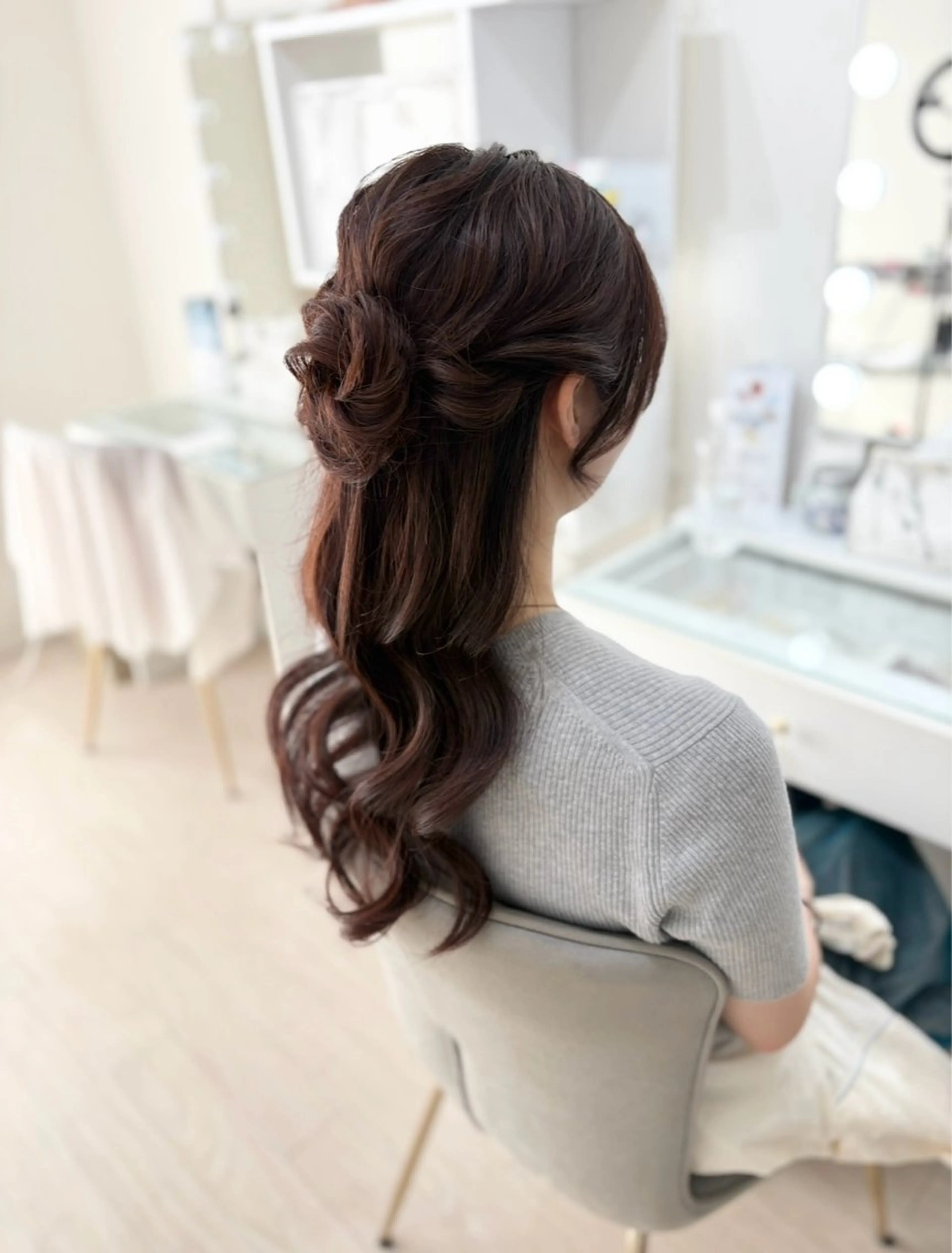 ロング ヘアアレンジ ハーフアップ ヘアセット ヘアセットサロン /上坪愛美のヘアスタイル