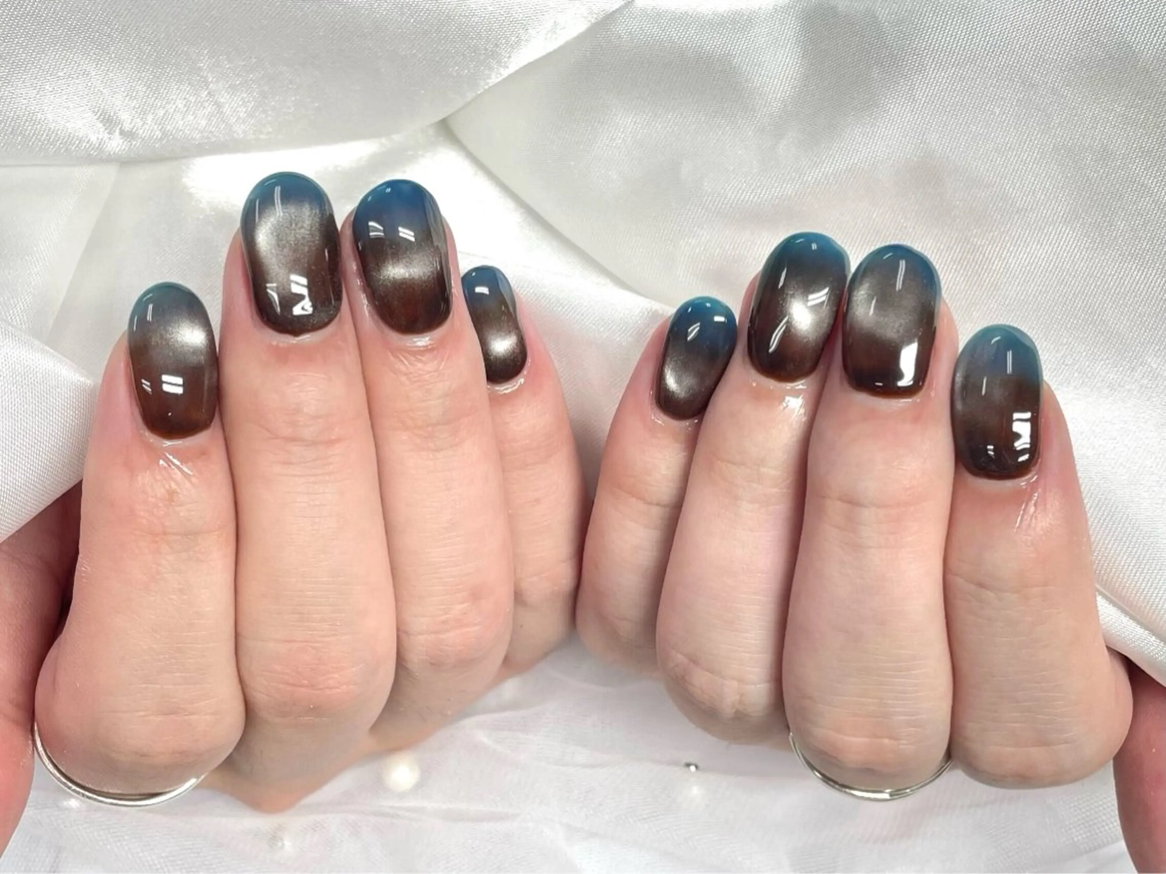 ネイル アートネイル ジェルネイル マグネットネイル 持ち込み パラジェル ハンドネイル Nail Neige🐈🌙のネイルデザイン
