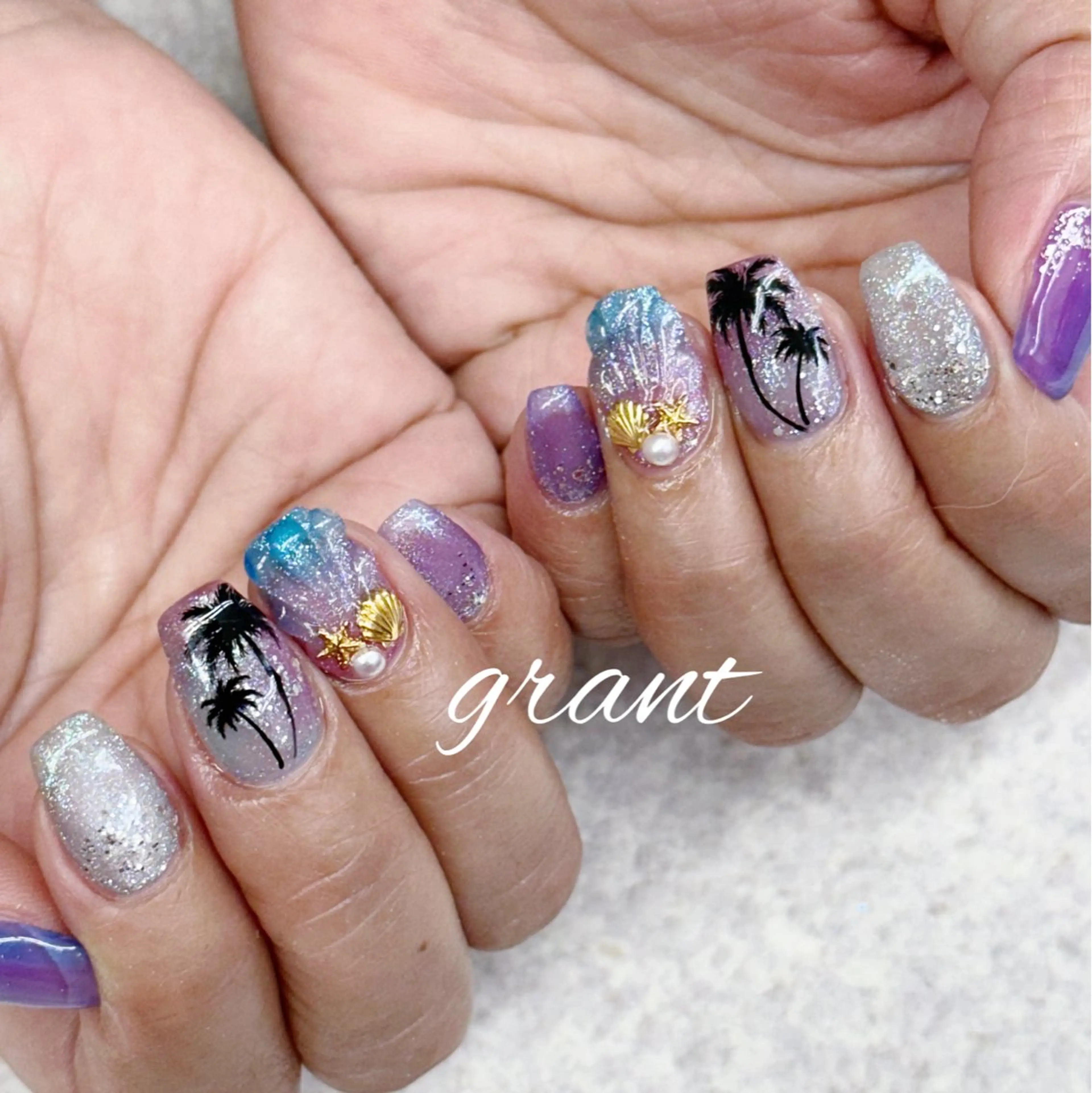 ネイル 夏ネイル ハンドネイル nailsalon grantのネイルデザイン