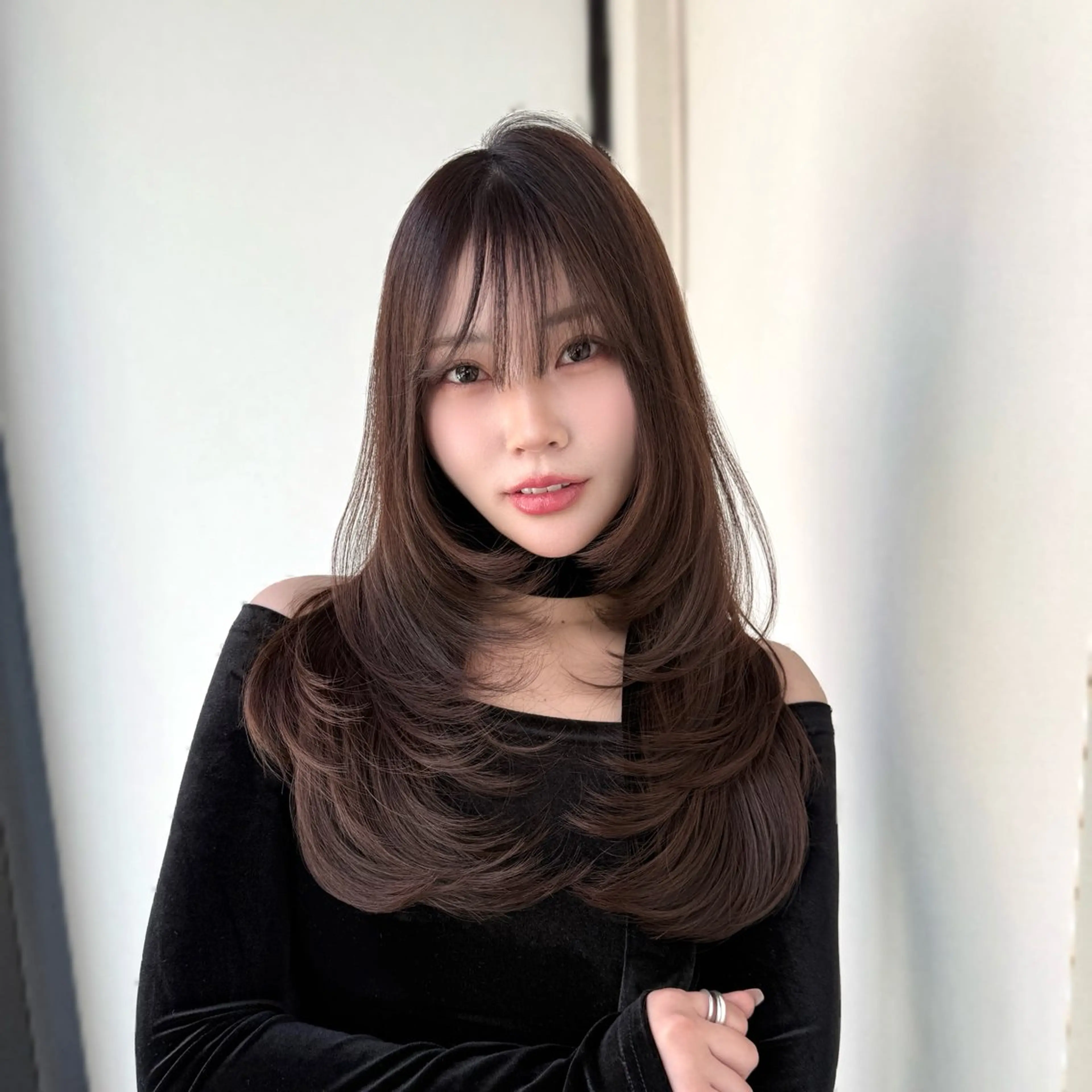 ロング カラー ブラウンカラー レイヤーカット カット ヘアカラー ハッシュカット/艶感 カラー/ユウキ✨のヘアスタイル