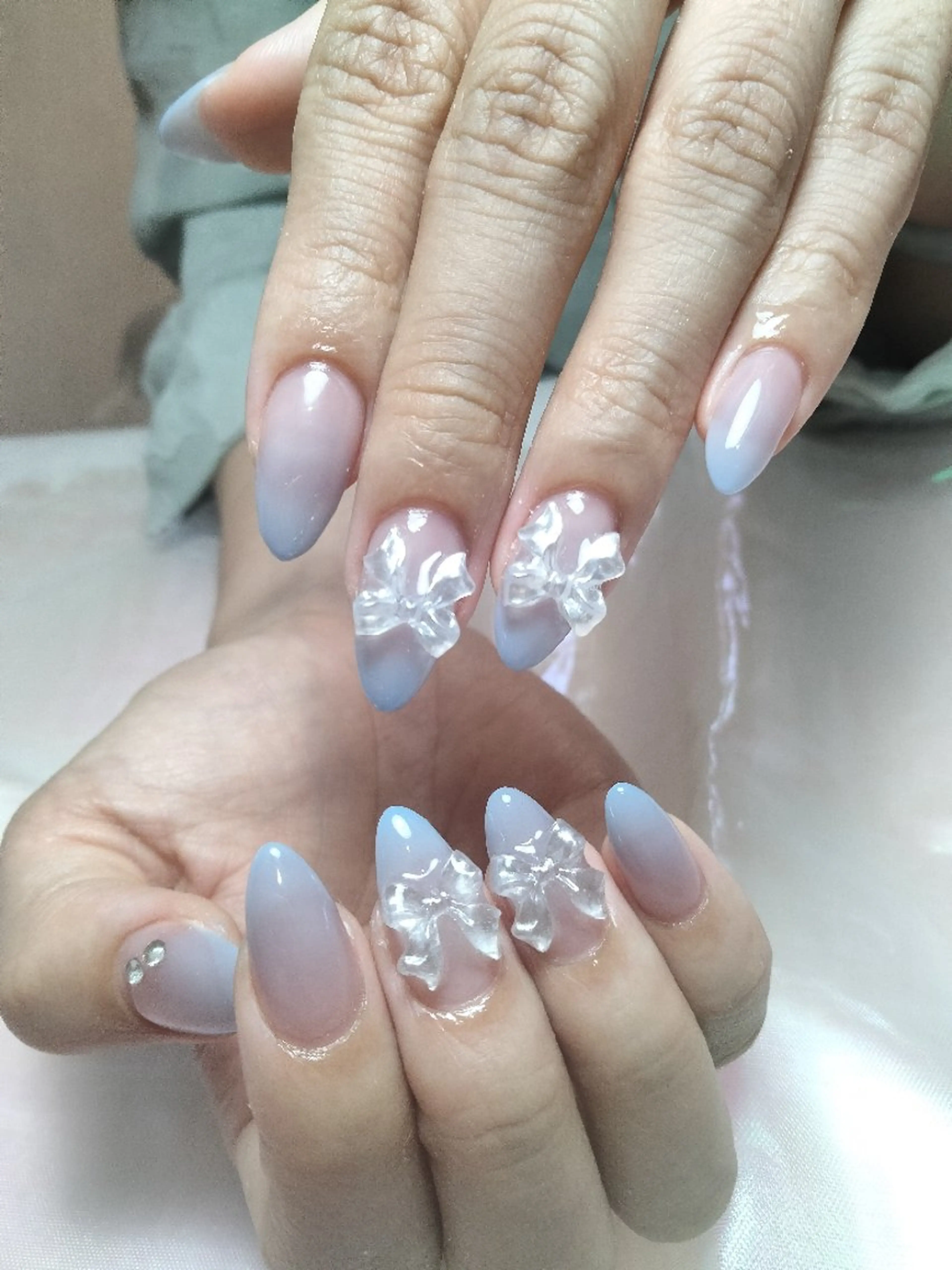 ネイル リボン 夏ネイル sakii_nail 池袋のネイルデザイン