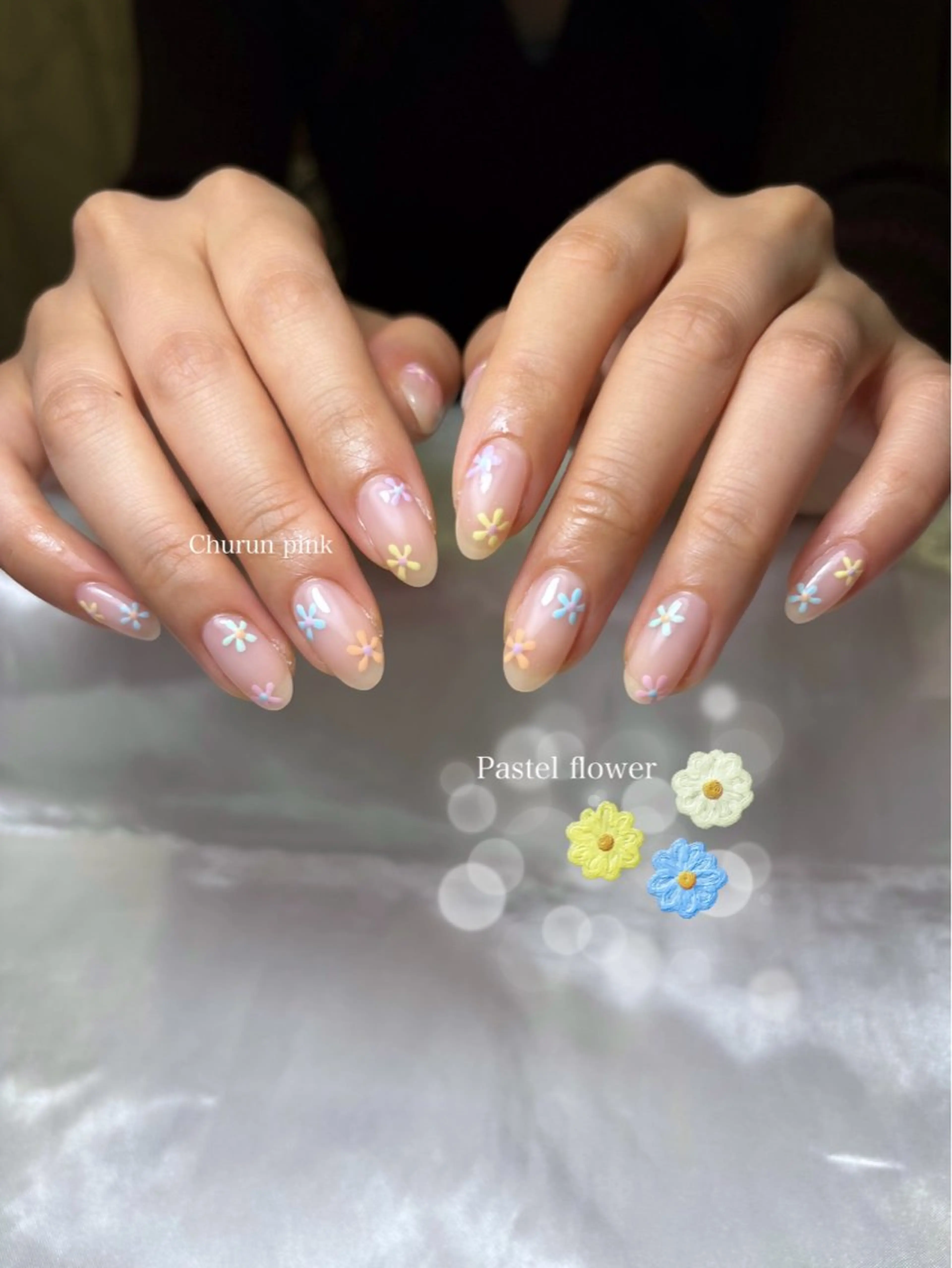 ネイル フラワーネイル mofie🤍ユミ/ 恵比寿/パラジェルのネイルデザイン