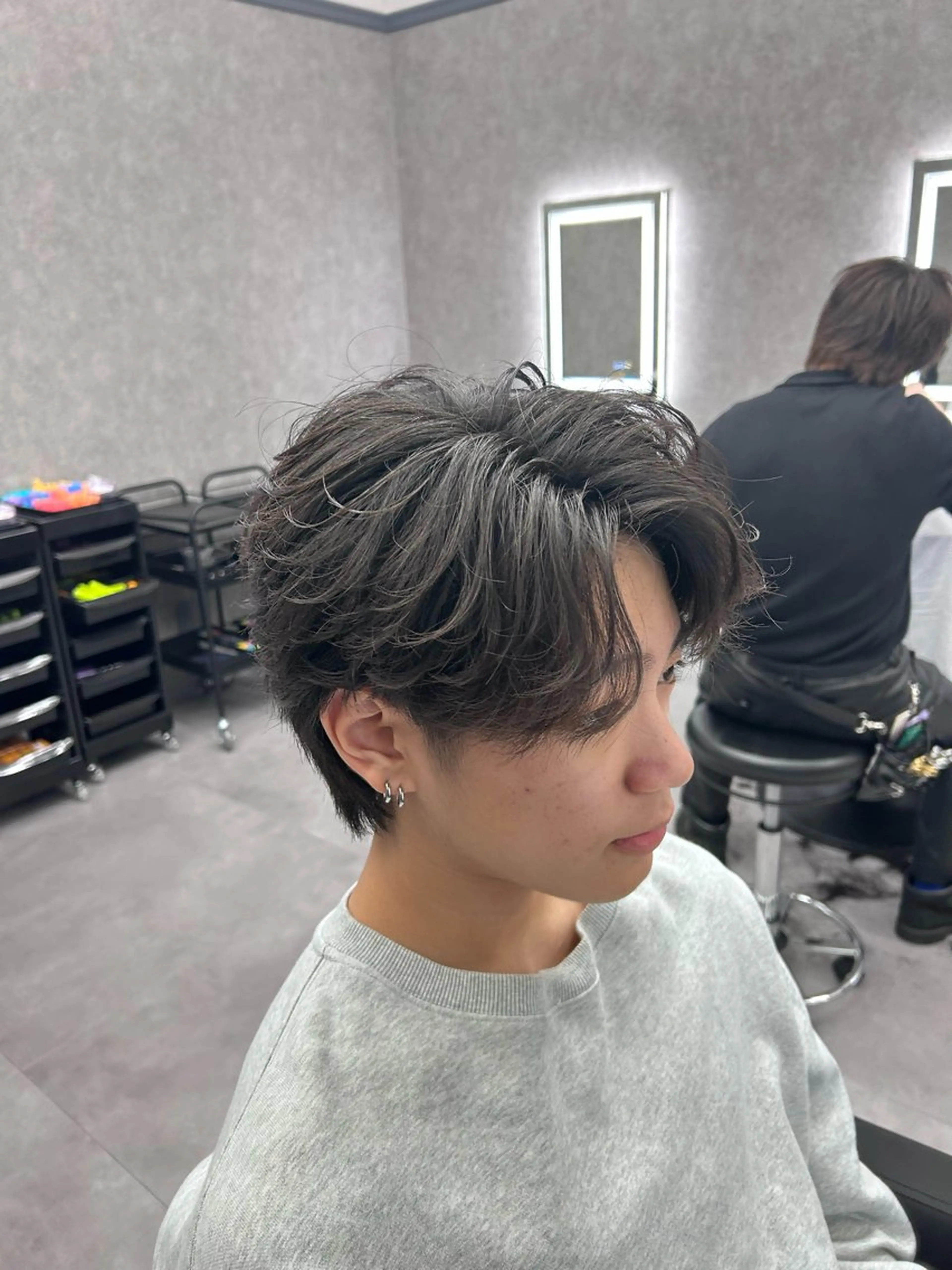 ショート カラー パーマ メンズ カット パーマ メンズ特化 👑YUTAのヘアスタイル