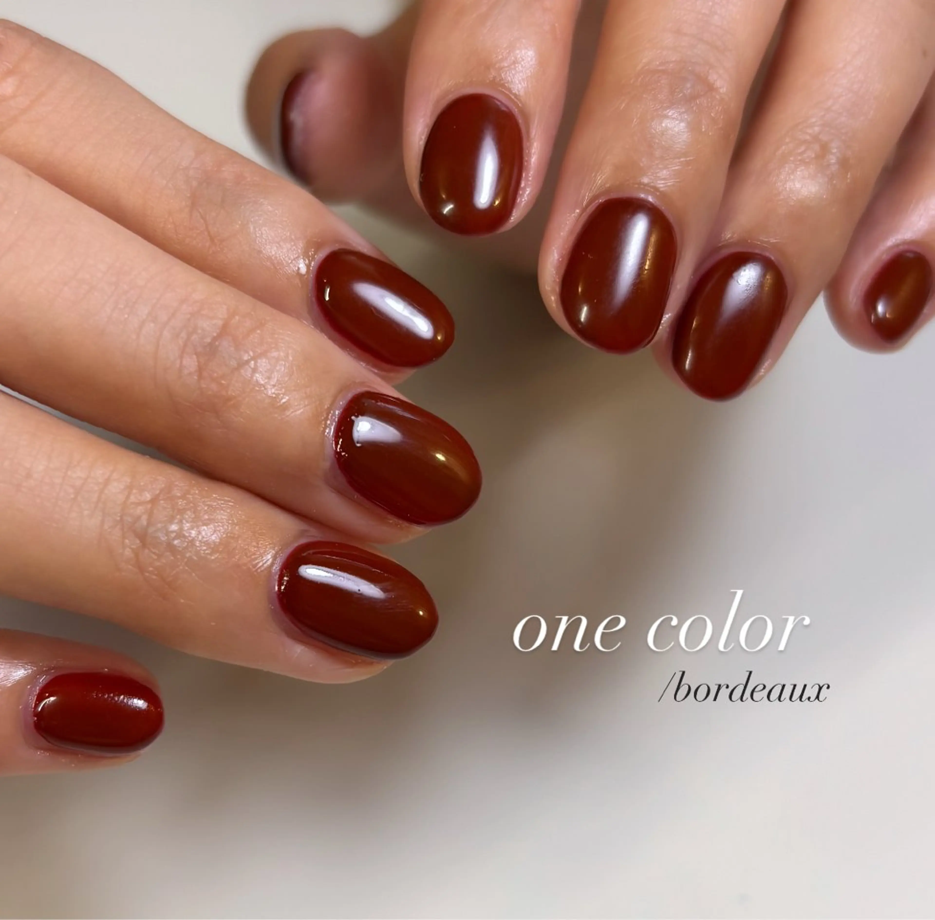 ネイル ボルドー ワンカラーネイル ショートネイル LYLY yukiのネイルデザイン