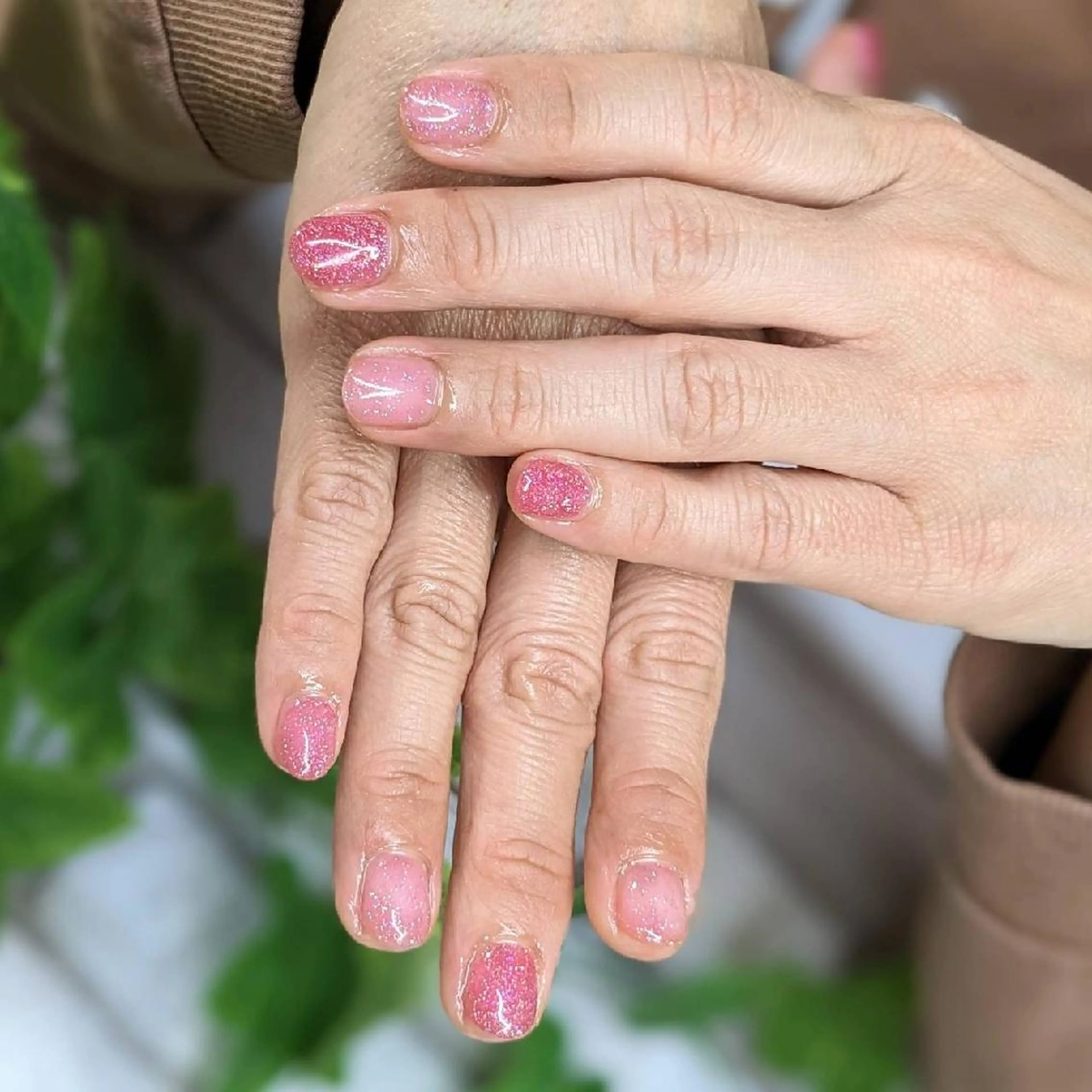 ネイル ラメ(グリッター) ピンク ハンドネイル ネイルサロンベルティ .keikoのネイルデザイン