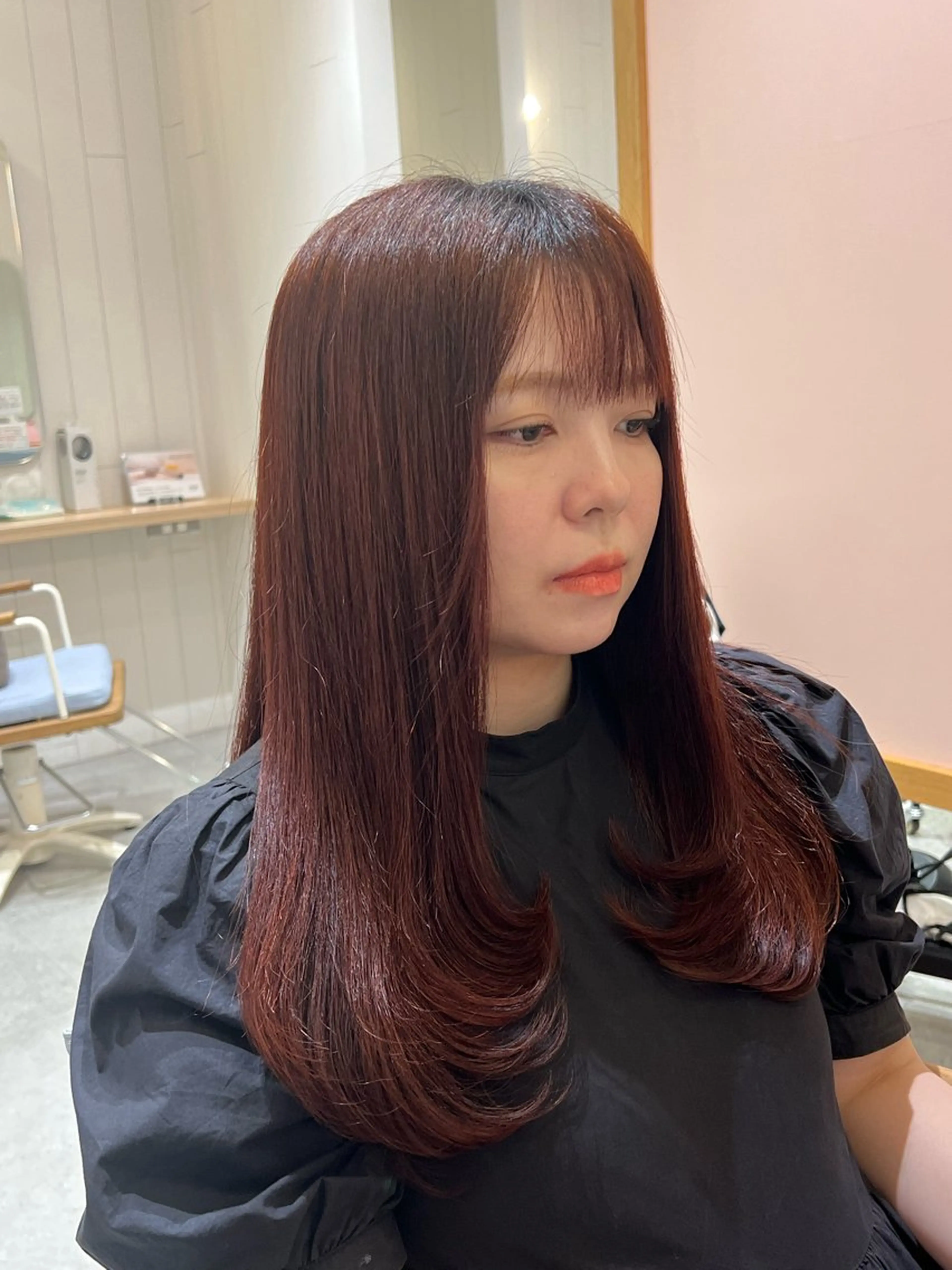 ロング ロングレイヤー レイヤーカット ロング デジタルパーマ募集‪ 平木亜美‪のヘアスタイル