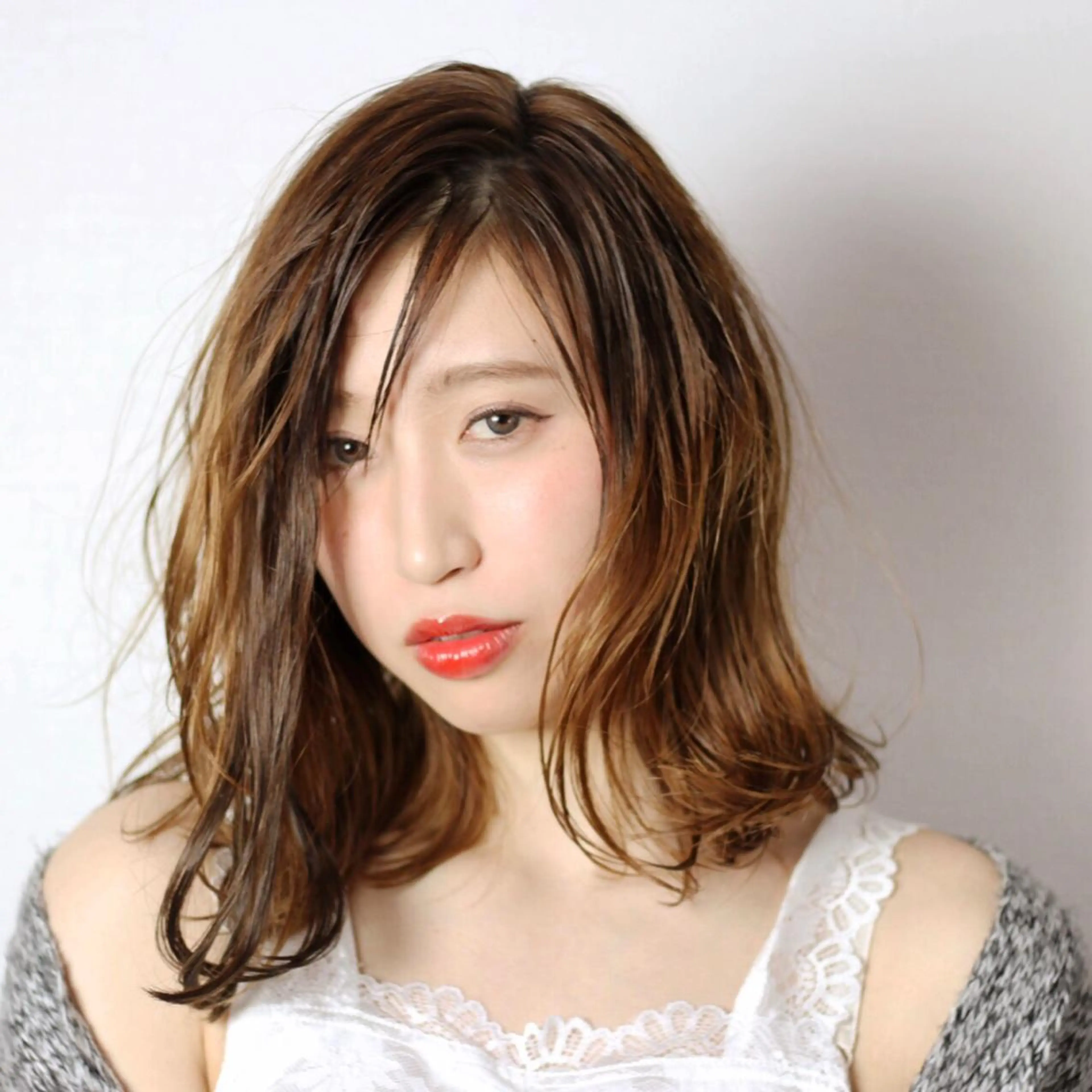 ミディアム カラー レイヤーカット匠 イソザキノリユキのヘアスタイル