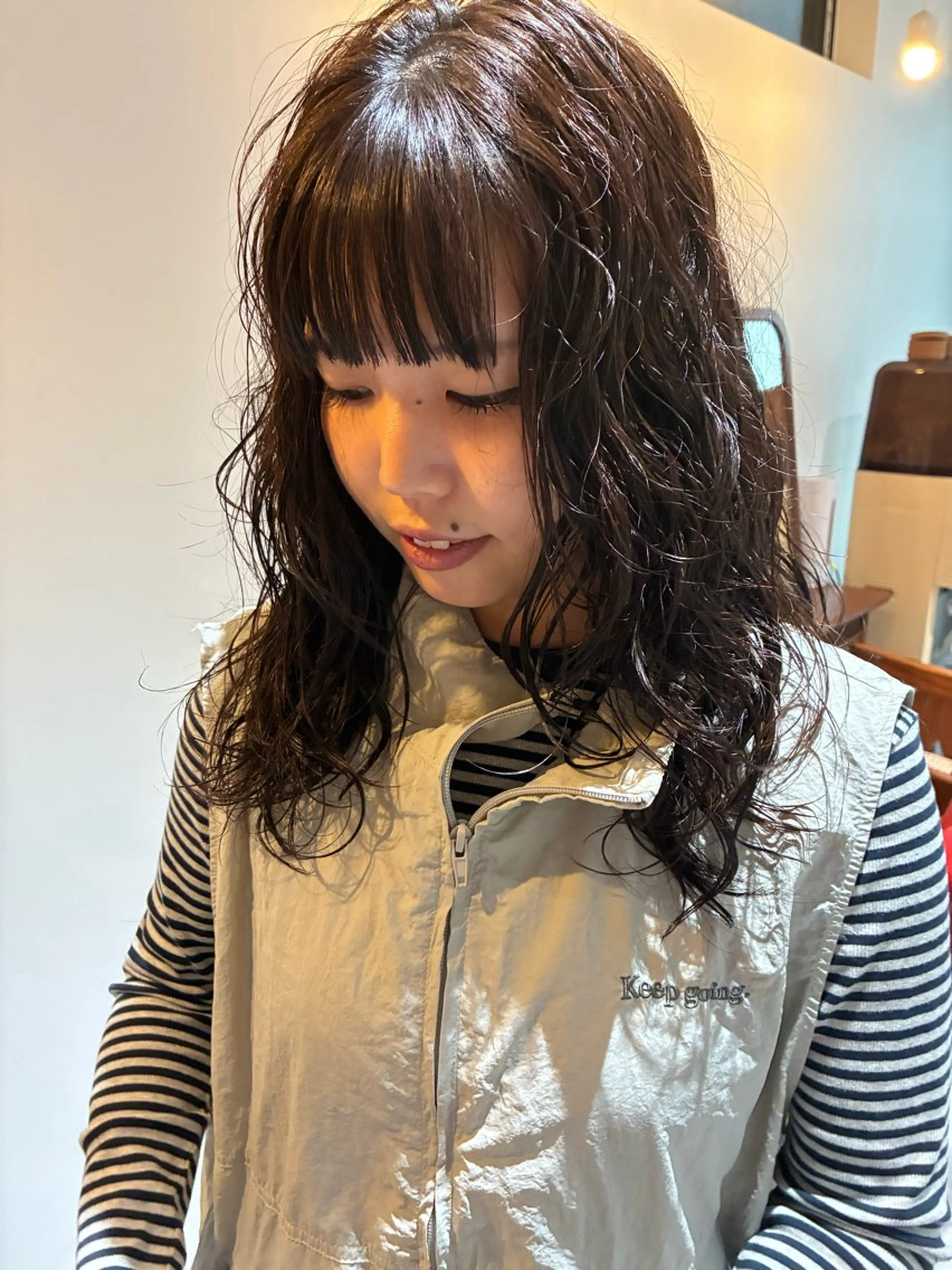 ミディアム パーマ ヘアアレンジ カット パーマ 💟Opus/ Mizuki🐕💟のヘアスタイル