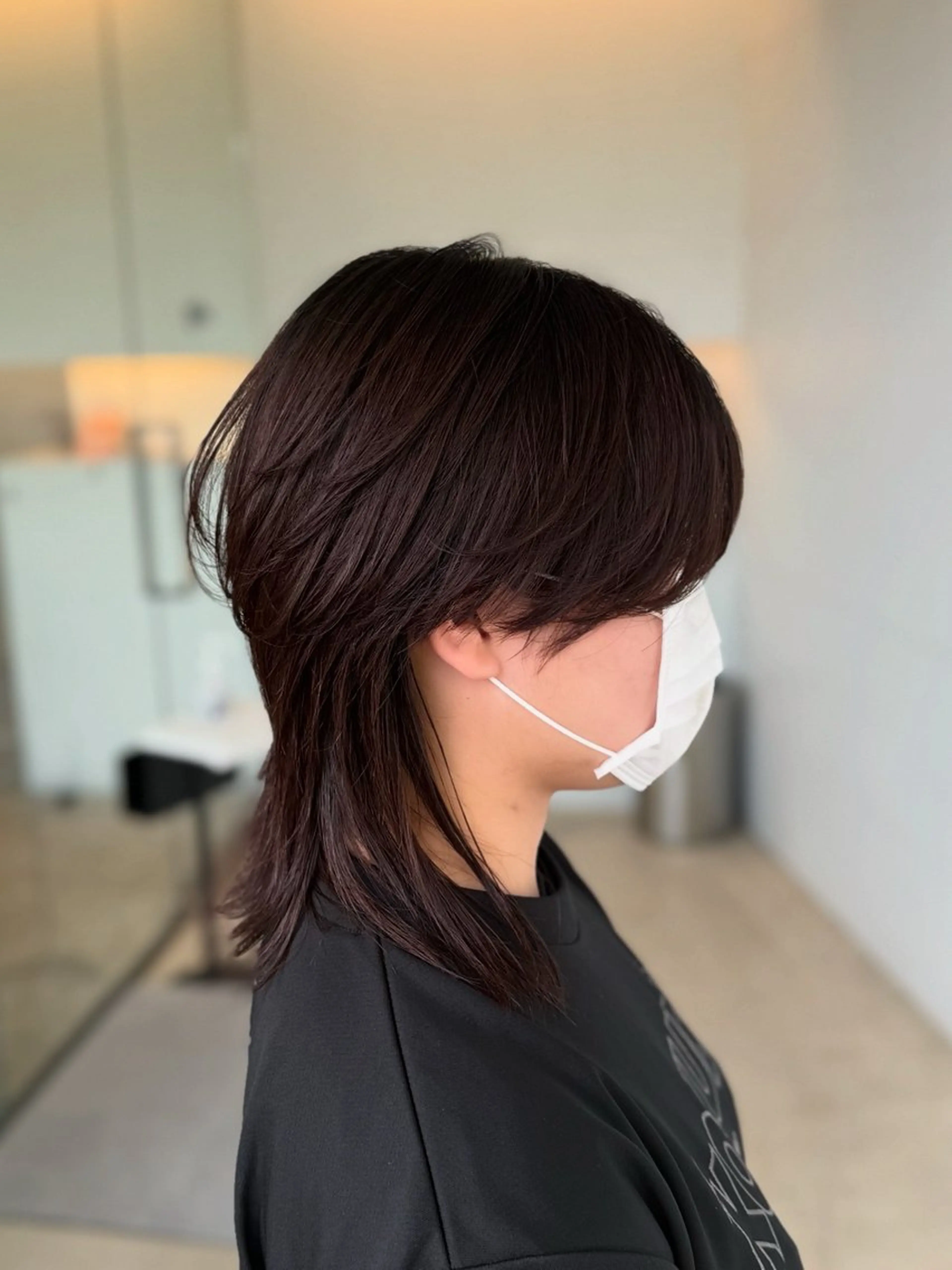 ミディアム ウルフカット カット 中西 リナのヘアスタイル