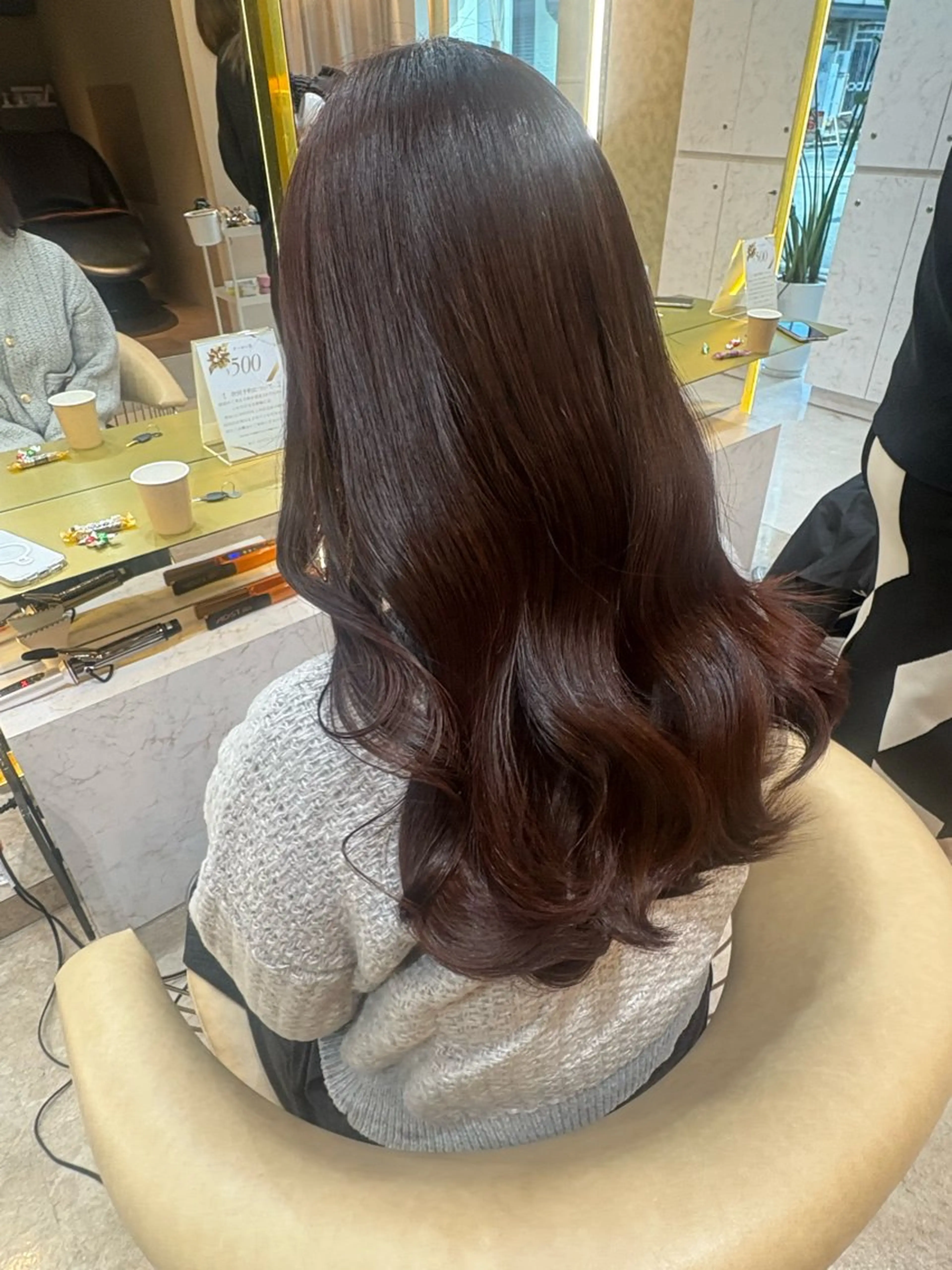 ロング カラー カット ヘアカラー トリートメント moeka レイヤー /艶カラー/韓国のヘアスタイル