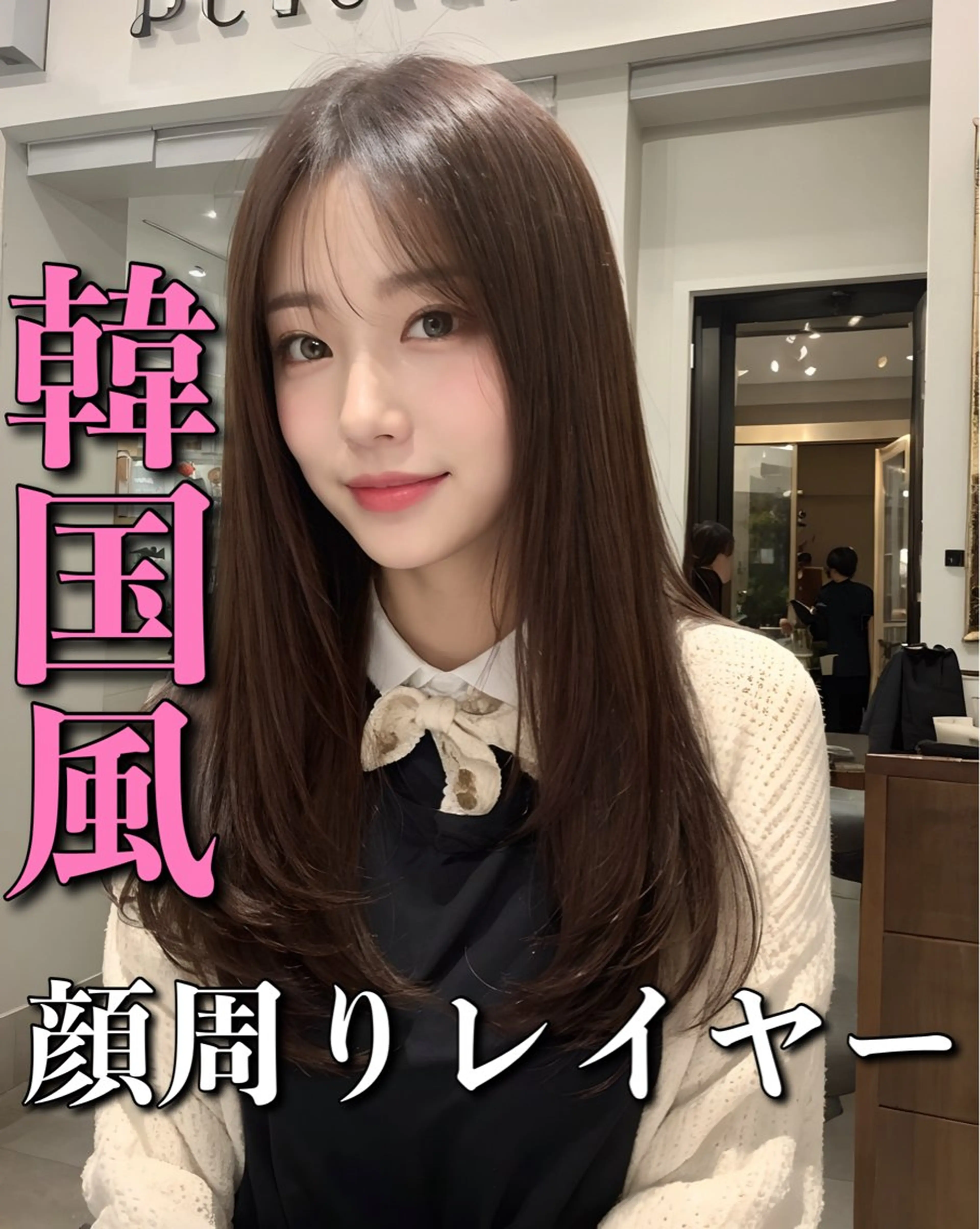 セミロング 顔まわりレイヤー 顔周りカット レイヤーカット カットモデル募集 ミネのヘアスタイル