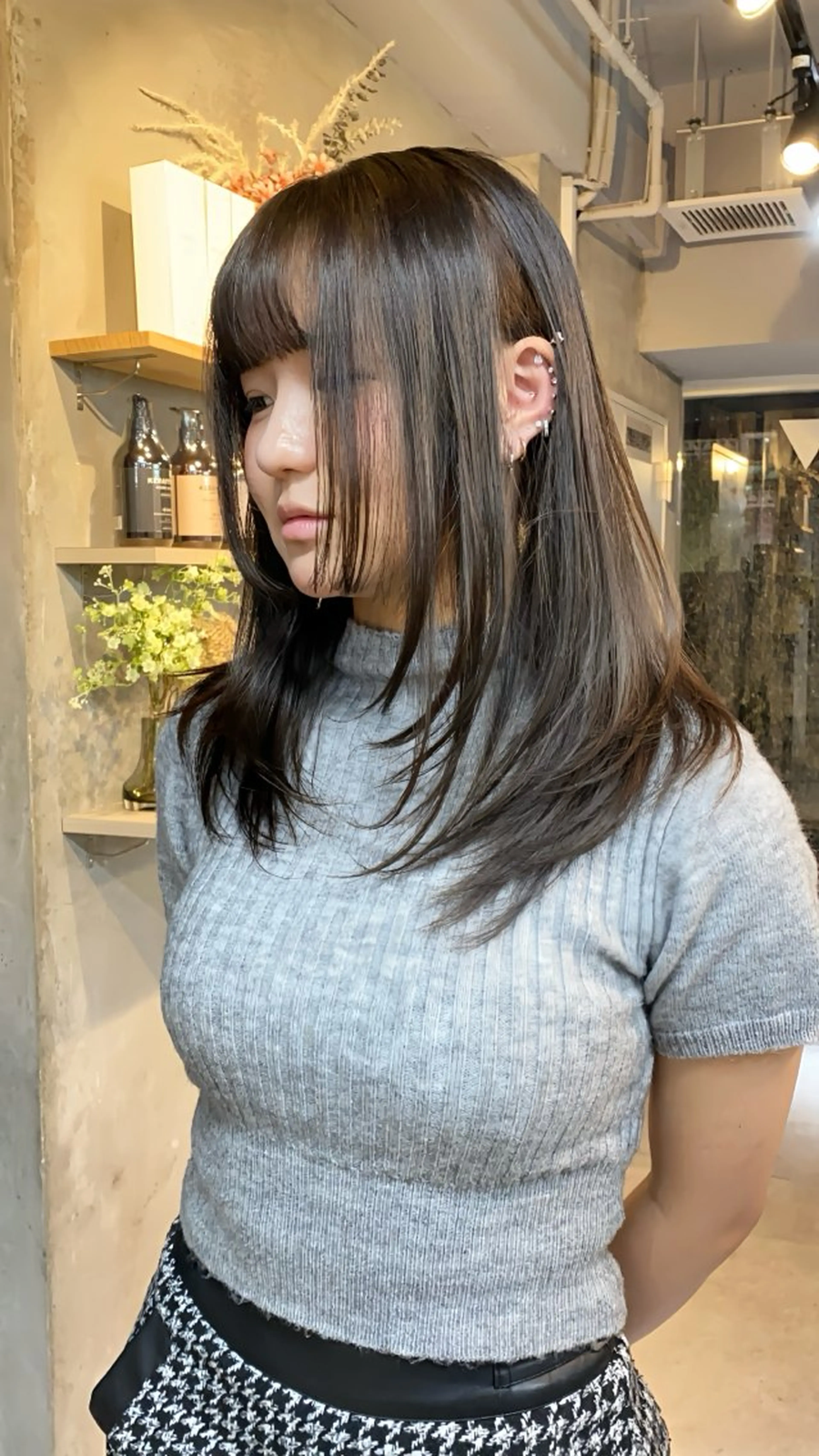 セミロング レイヤーカット カット ヘアカラー レイヤー/髪質改善 池本　紘之のヘアスタイル