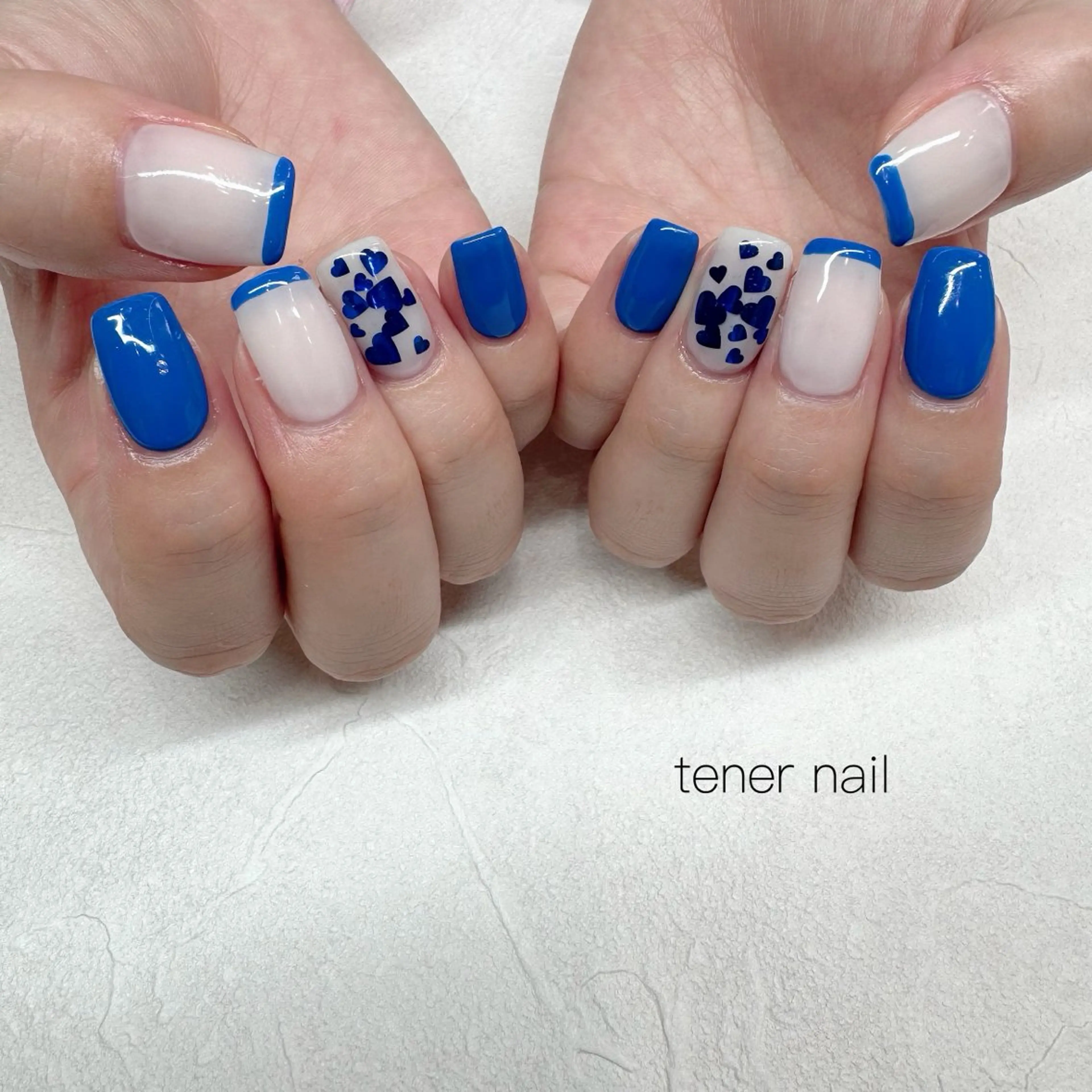 ネイル ブルー ハンドネイル テネルネイル tener nailのネイルデザイン