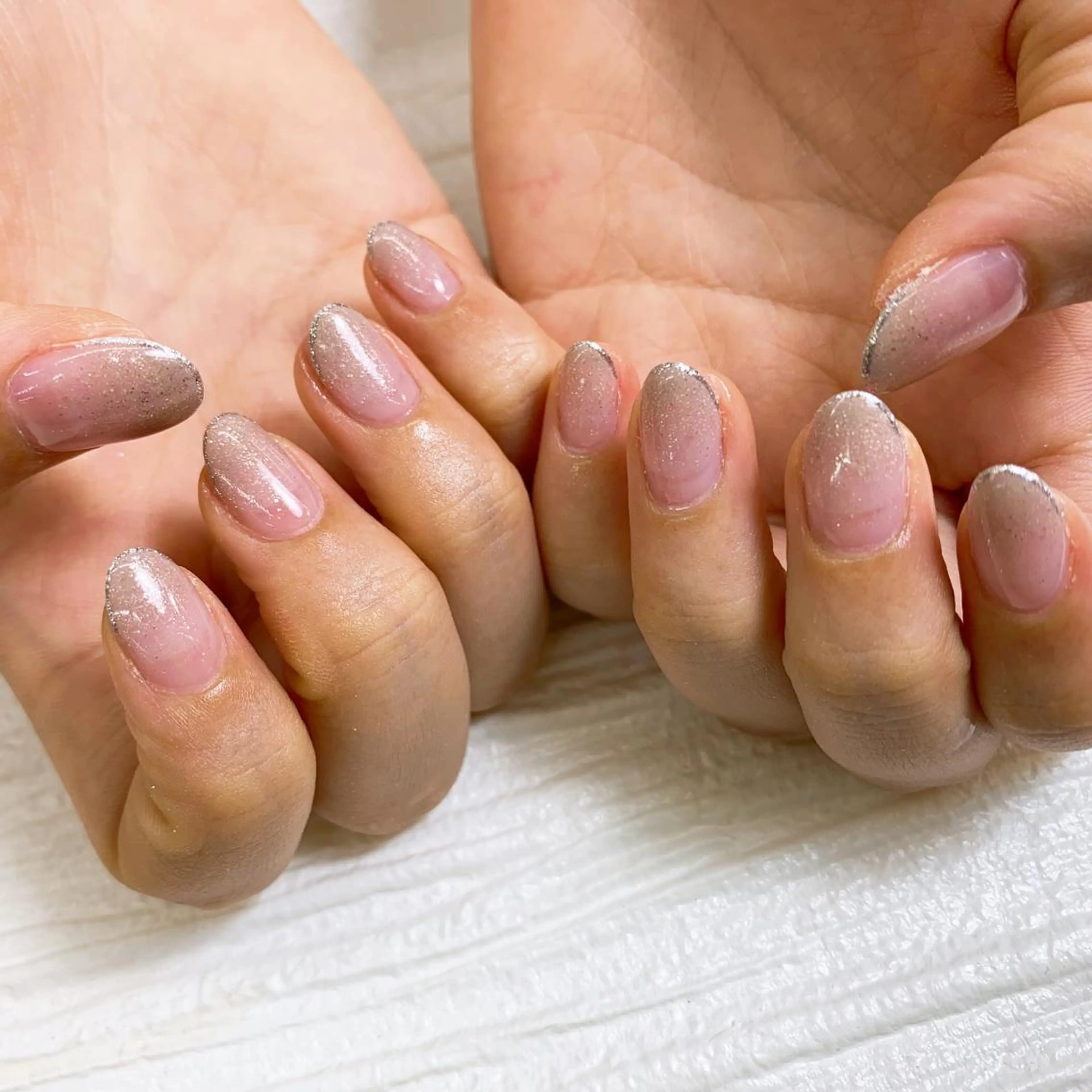 ネイル グラデーション ラメ(グリッター) ラメグラデーション ⭐︎休業中の練習⭐︎ JNA認定講師髙橋のネイルデザイン