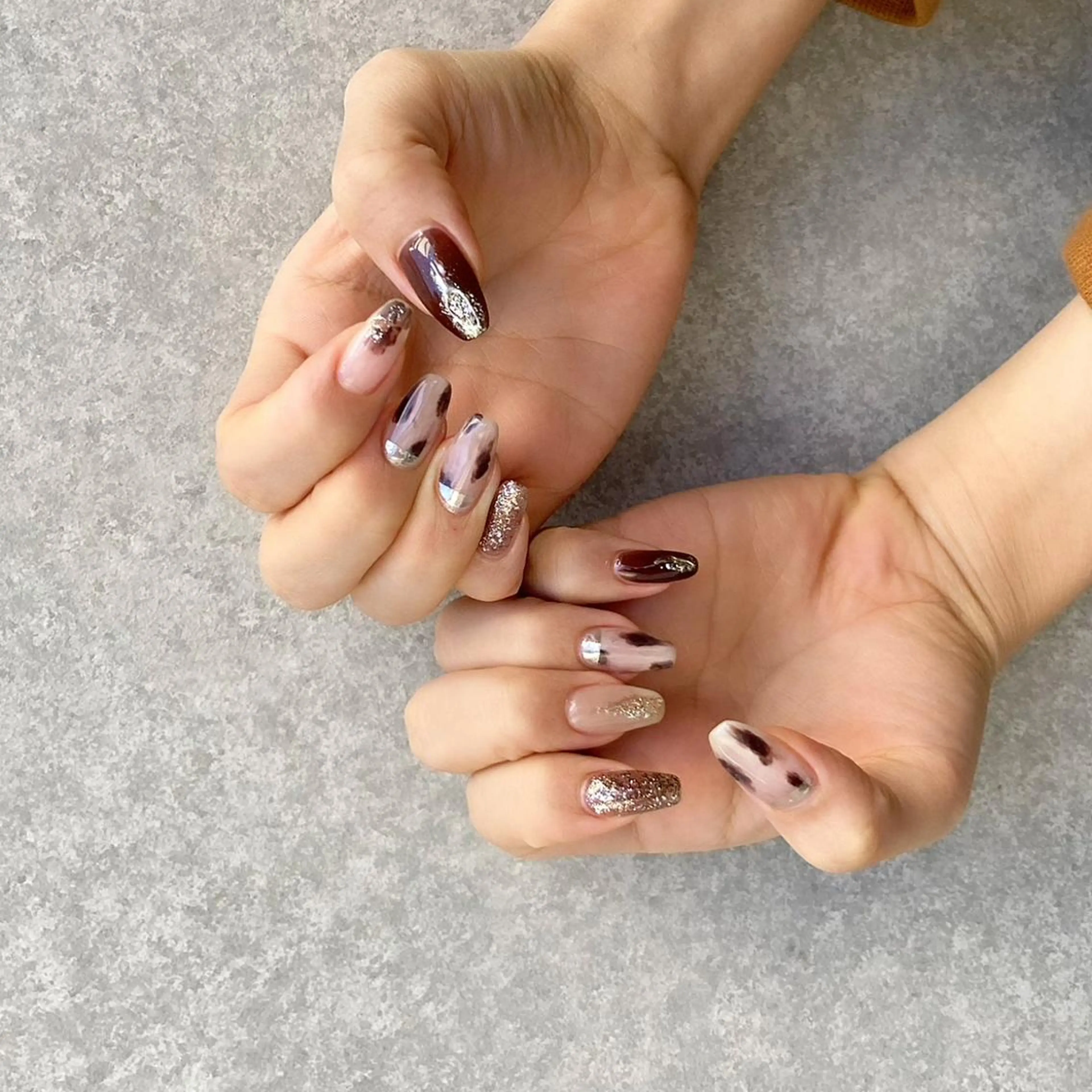 ネイル アートネイル 長さ出し ジェルネイル マットネイル ミラーネイル ハンドネイル nail salon Soeurのネイルデザイン