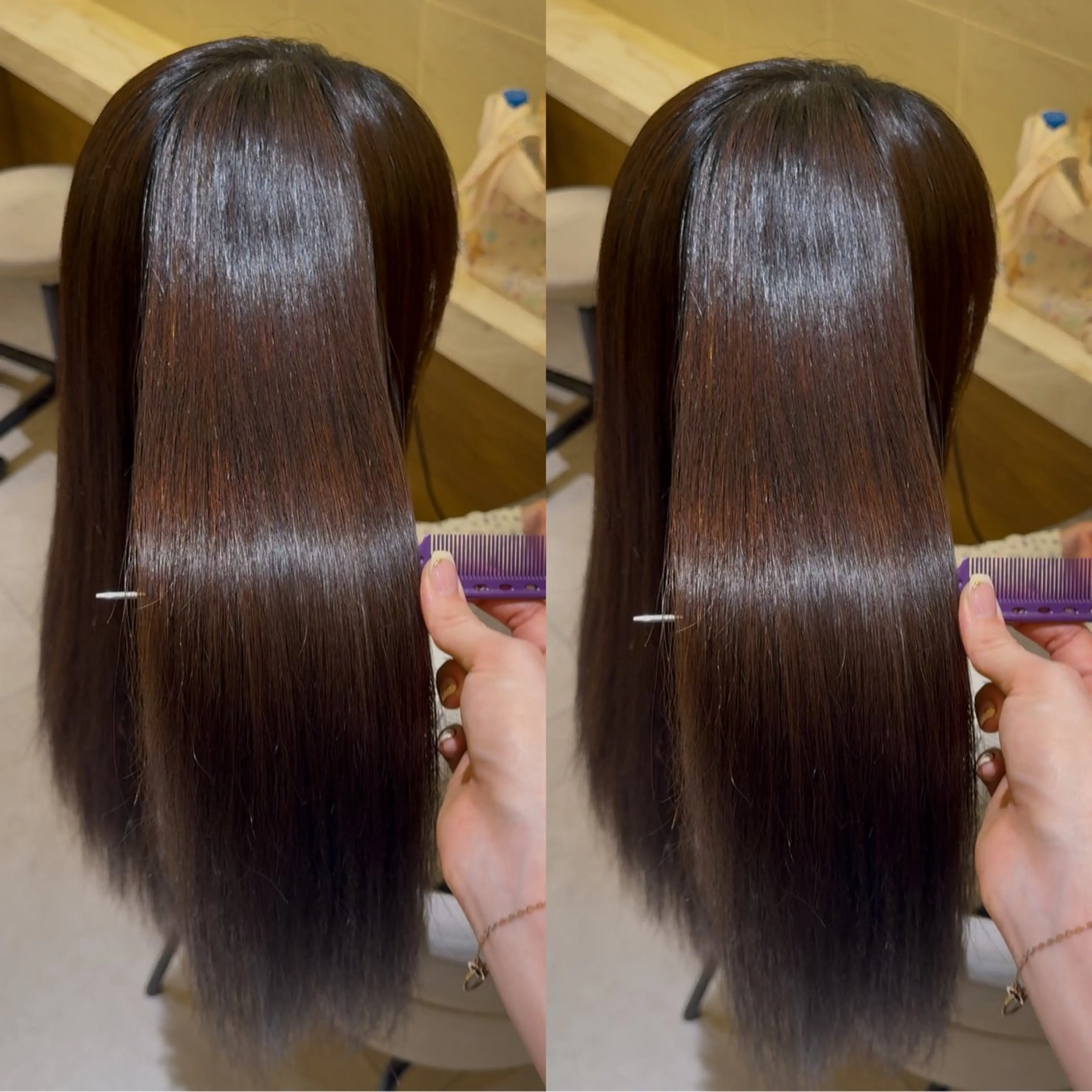 ミディアム 髪質改善 縮毛矯正 酸性ストレート 縮毛矯正 酸性ストレート/ ちさとのヘアスタイル