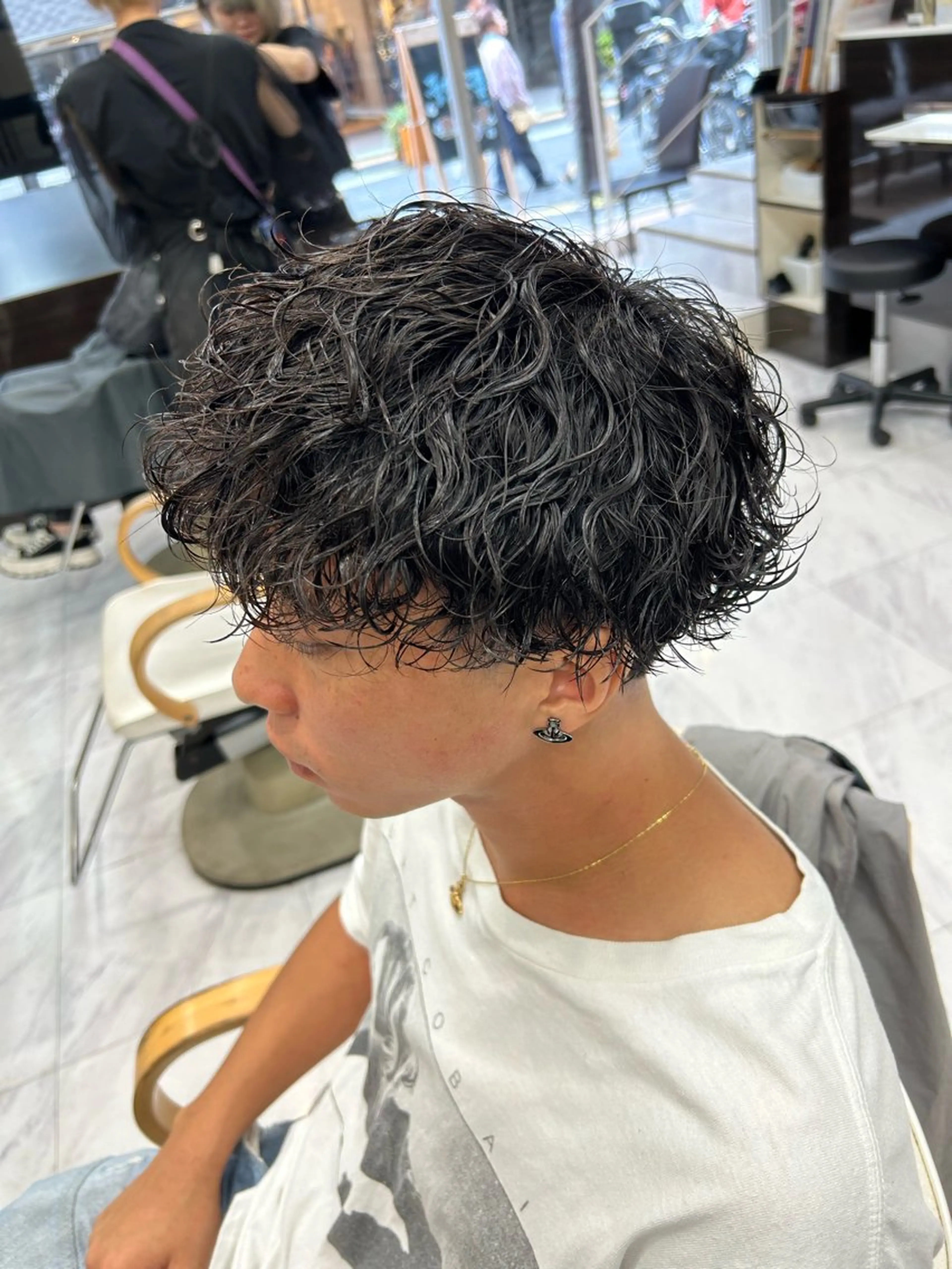ショート パーマ メンズ メンズパーマ 波巻きパーマ カット パーマ トリートメント メンズパーマ 💈後閑和真💈のヘアスタイル