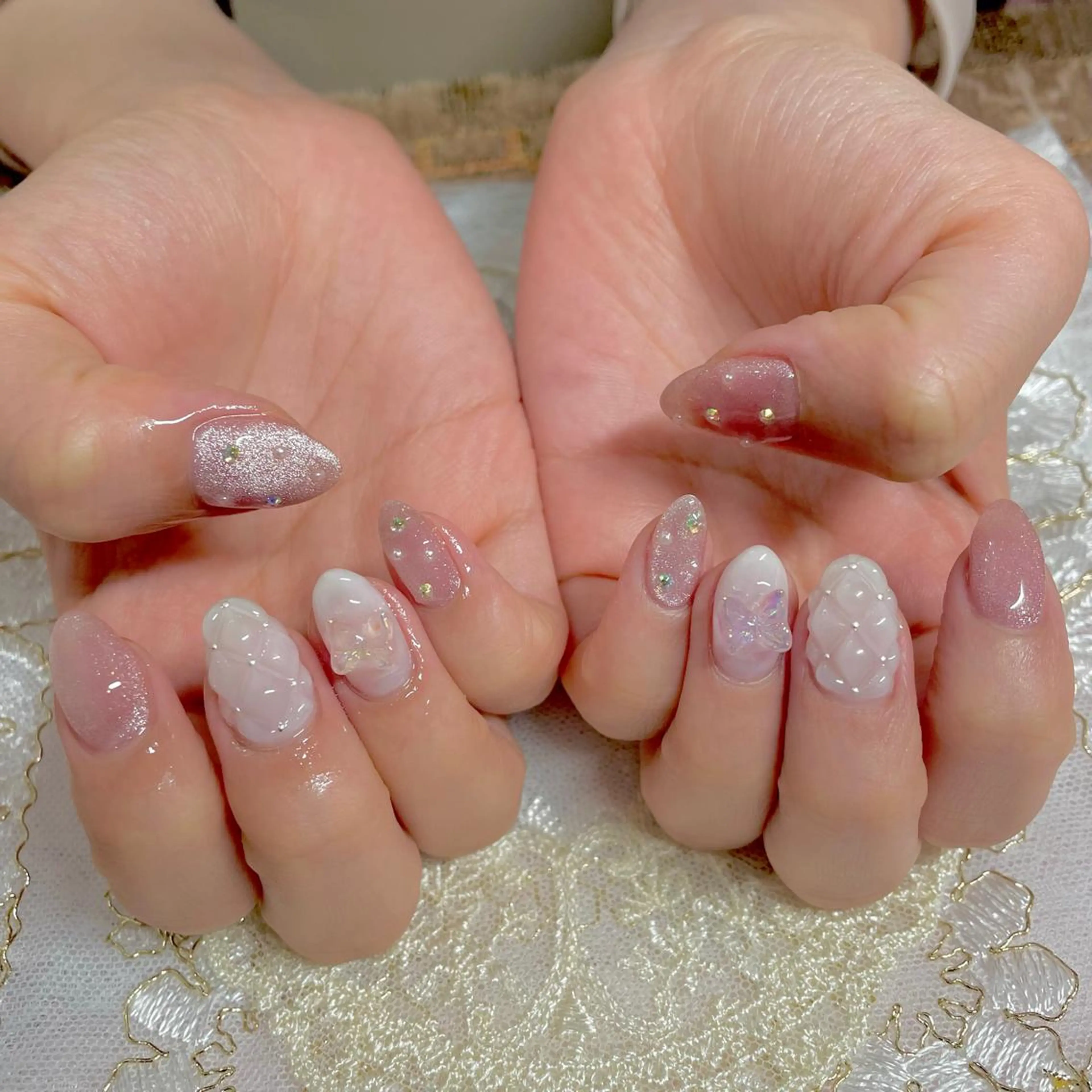 ネイル チークネイル ジェルネイル 韓国ネイル ニュアンスネイル パラジェル J terrace Nailのネイルデザイン