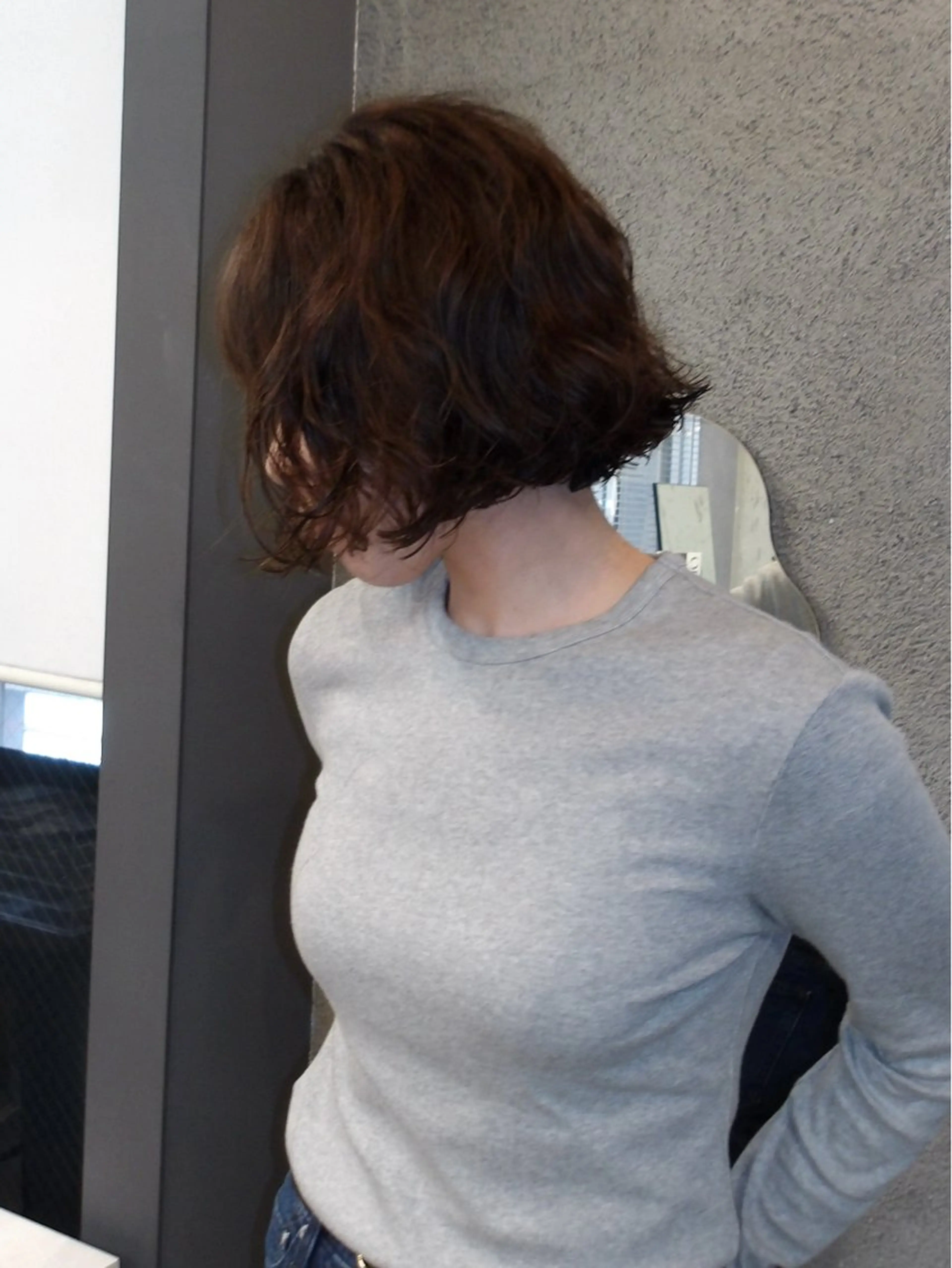 ショート 切りっぱなしボブ ボブ カット パーマ 博多/艶カラー Natsuのヘアスタイル