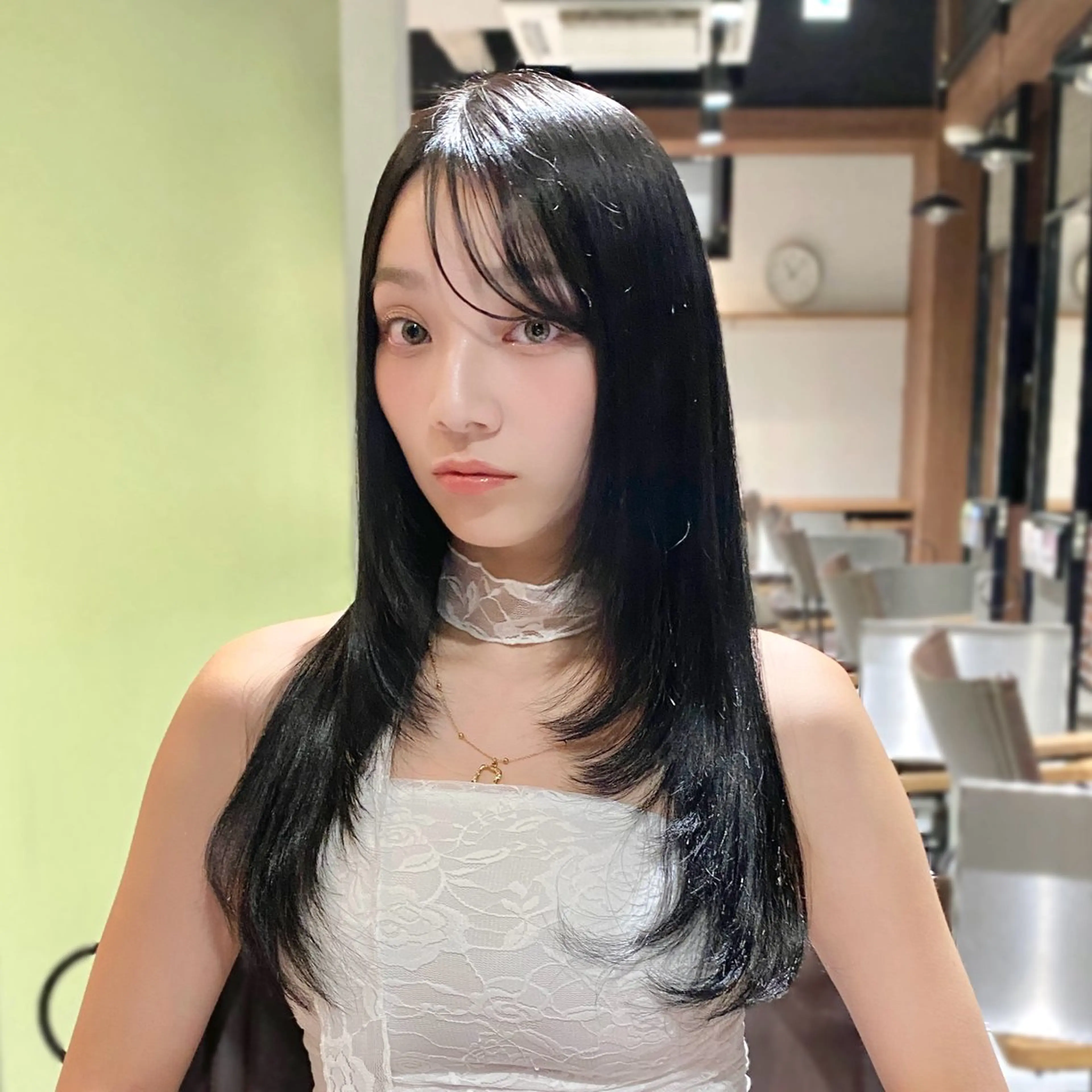 ロング カラー アッシュ アッシュブラック 黒髪 レイヤーカット カット ヘアカラー ハッシュカット/艶感 カラー/ユウキ✨のヘアスタイル